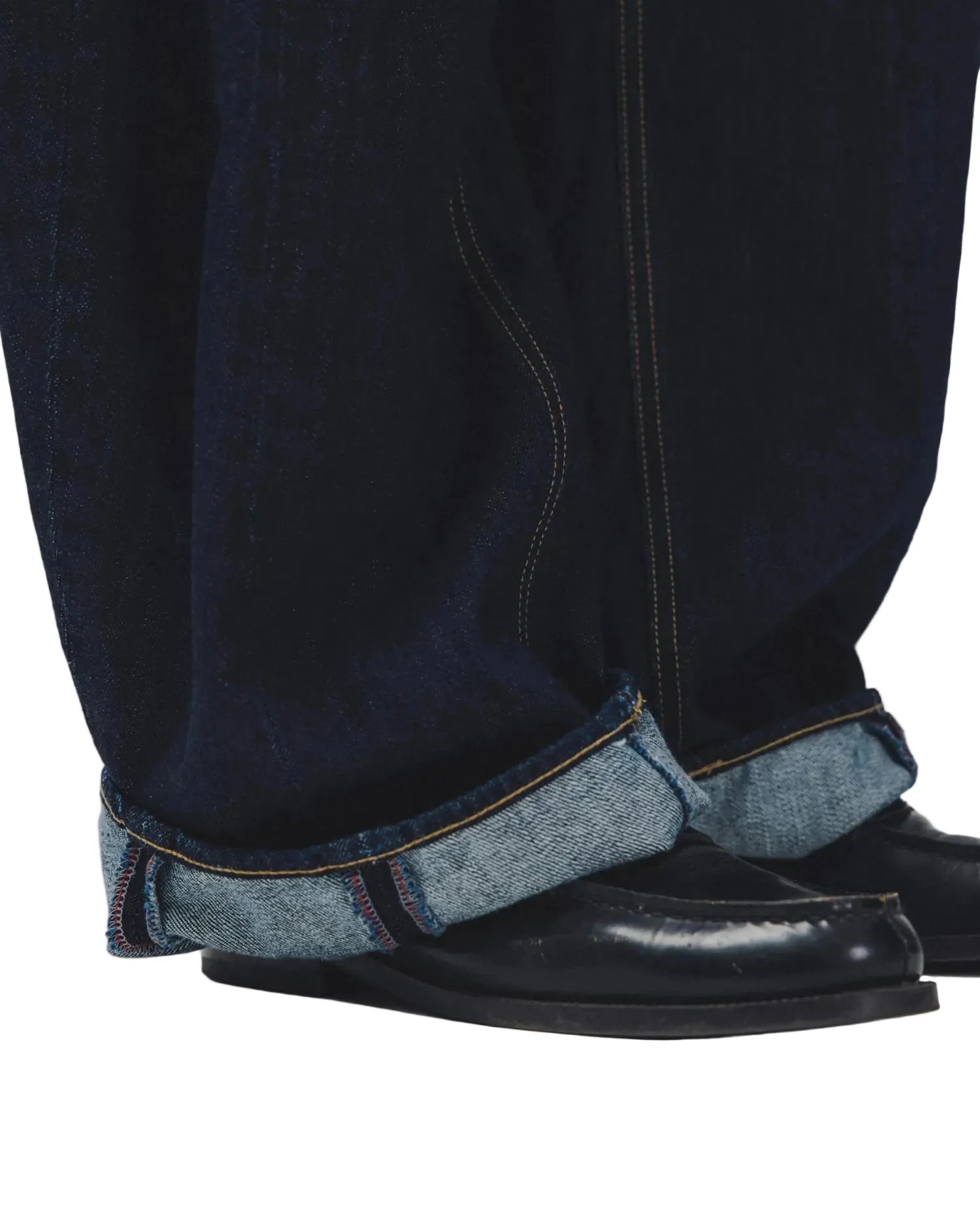 Anglan Panelled Barrel Denim Pants - Indigo - Image 7
