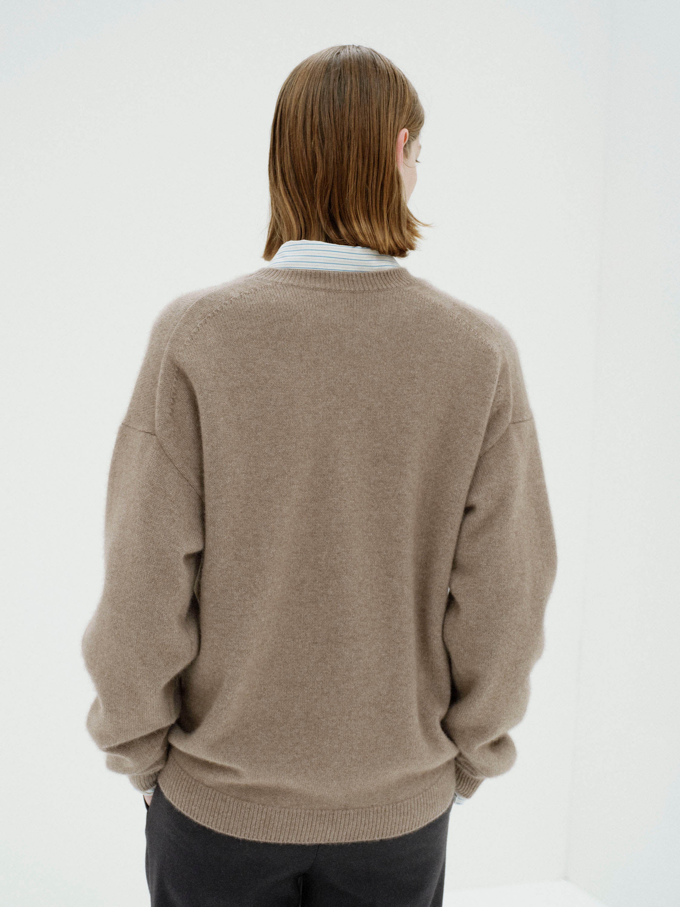 Auralee Baby Cashmere Knit P/O - Natural Brown - Image 4