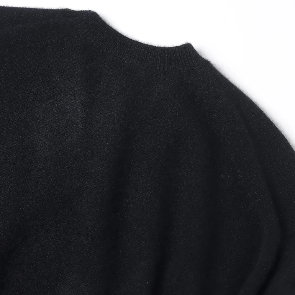 Auralee Baby Cashmere Knit P/O - Top Black - Image 7