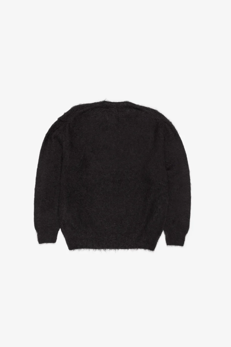 Auralee Brushed Super Kid Mohair Knit P/O - Ink Black - Image 3