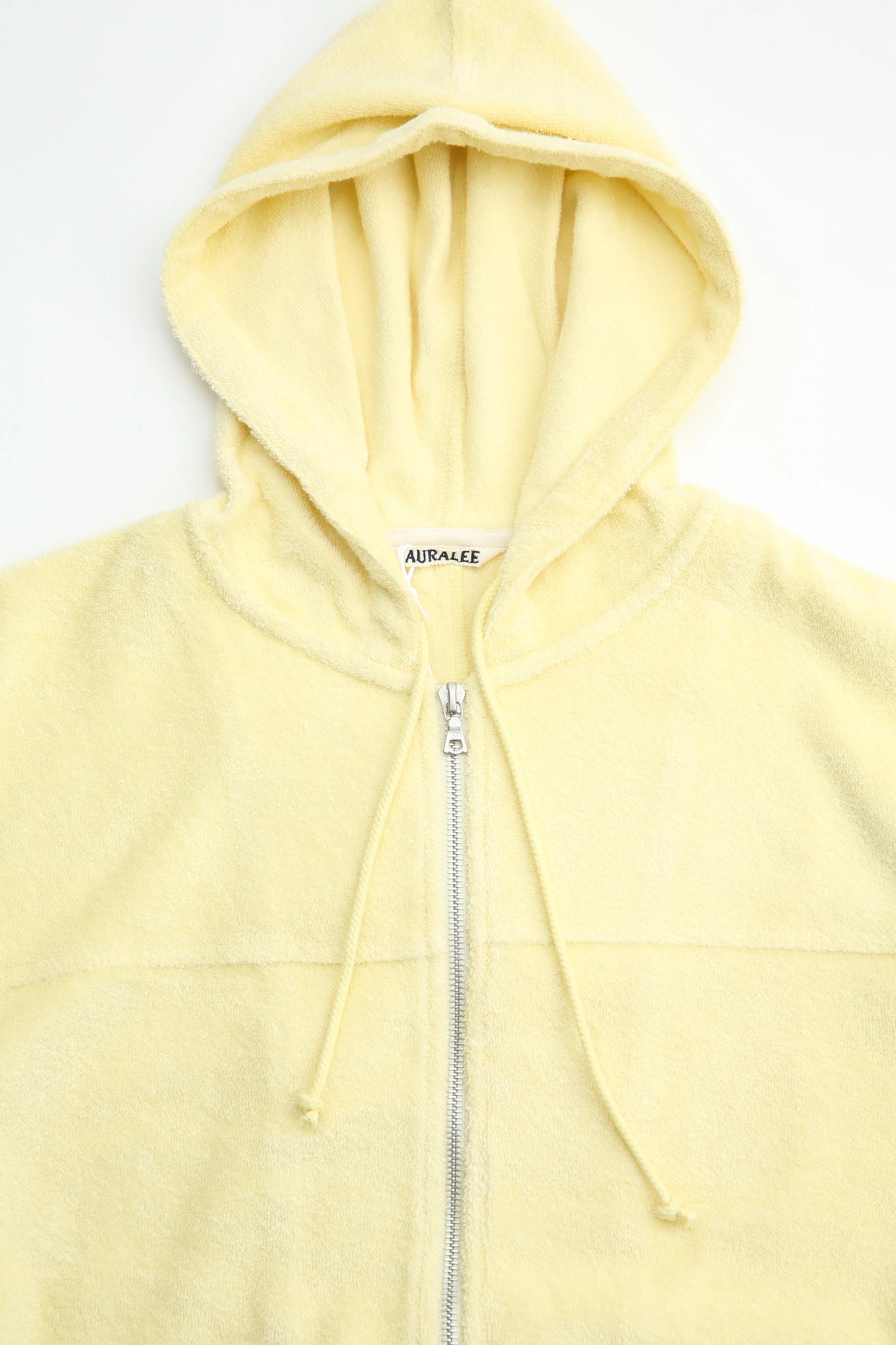 Auralee Cotton Nylon Pile Zip Parka - Light Yellow - Image 2