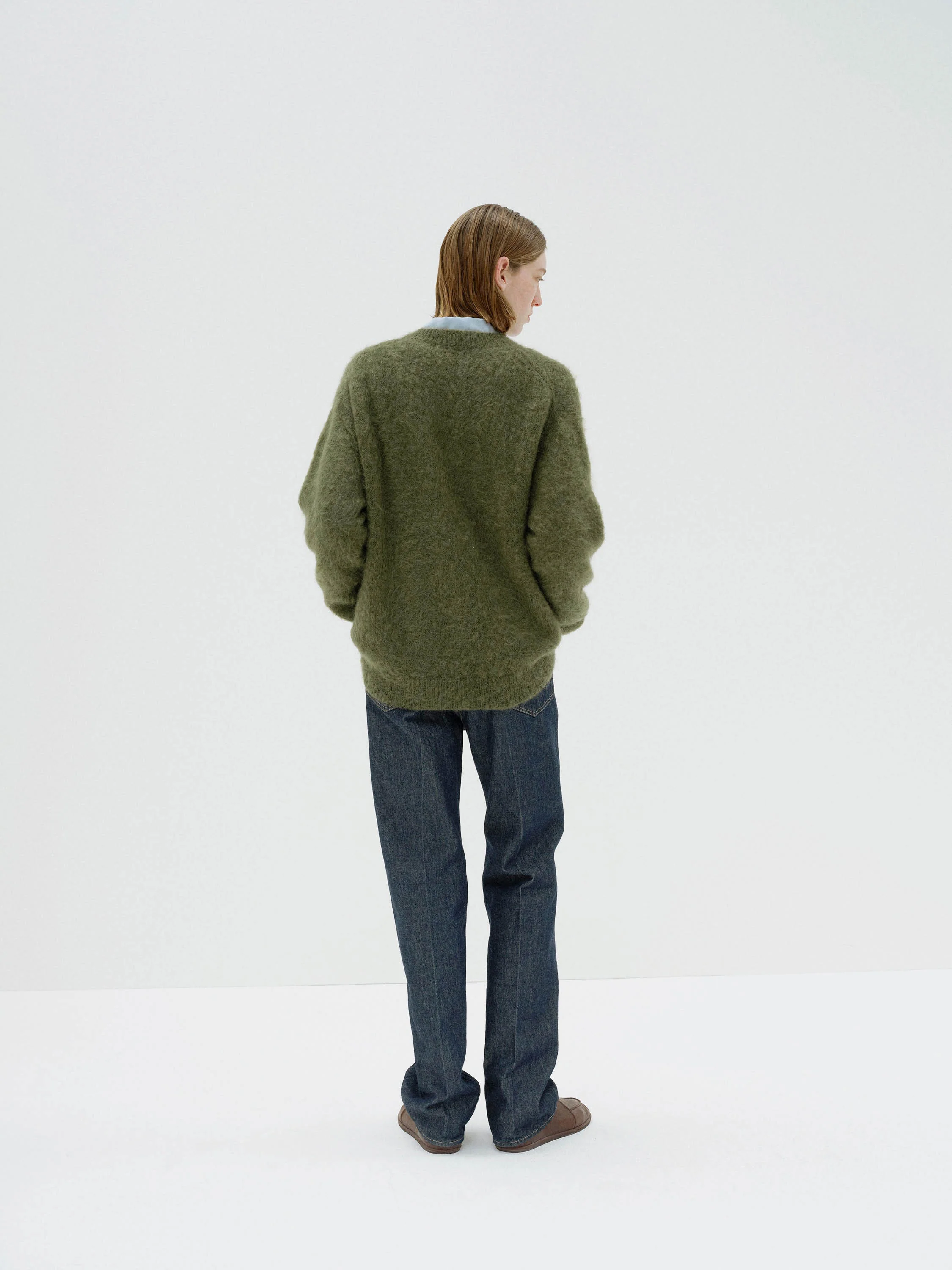 Auralee Hard Twist Denim 5p Pants - Indigo - Image 4