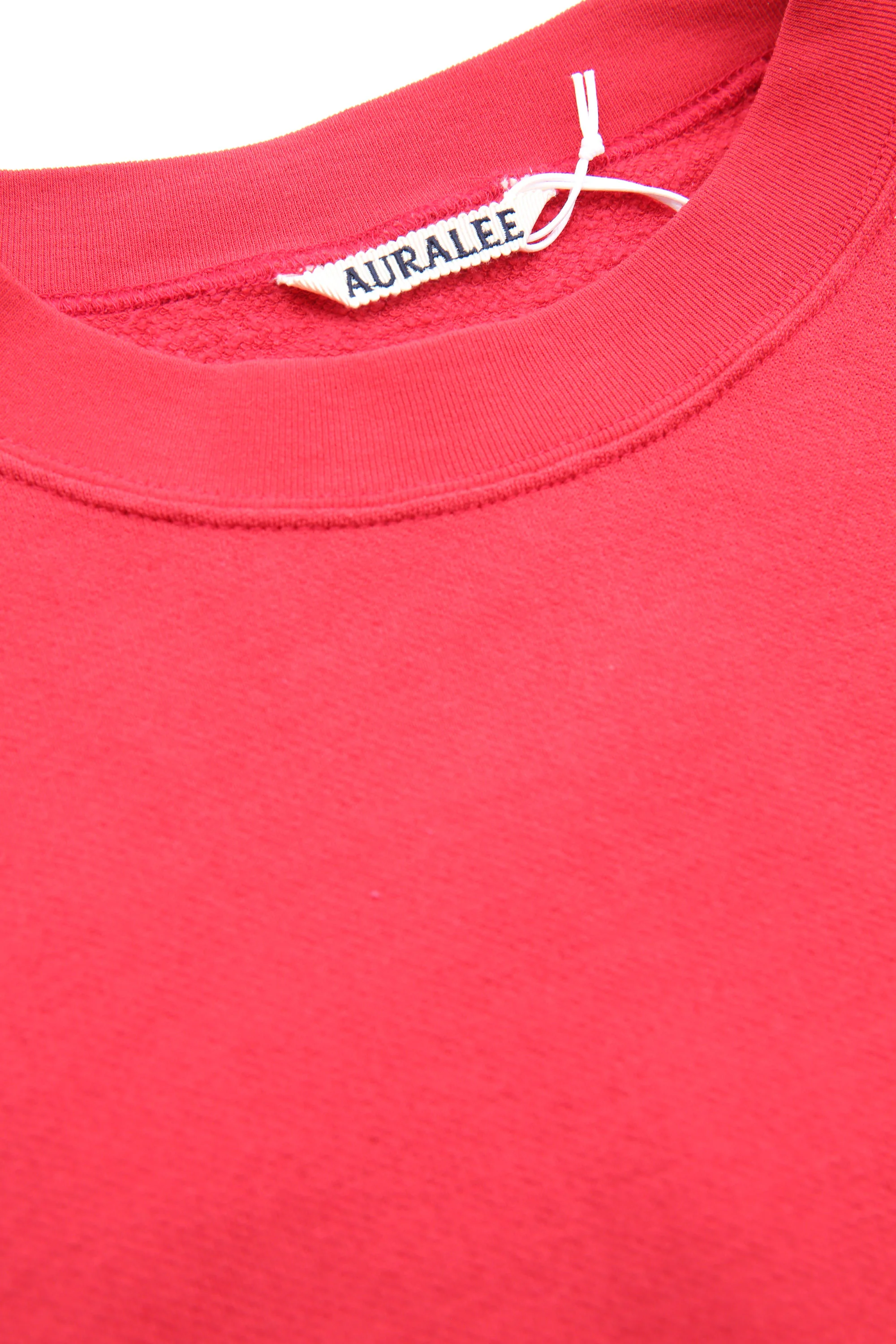 Auralee High Twist Light Sweat P/O - Red - Image 5