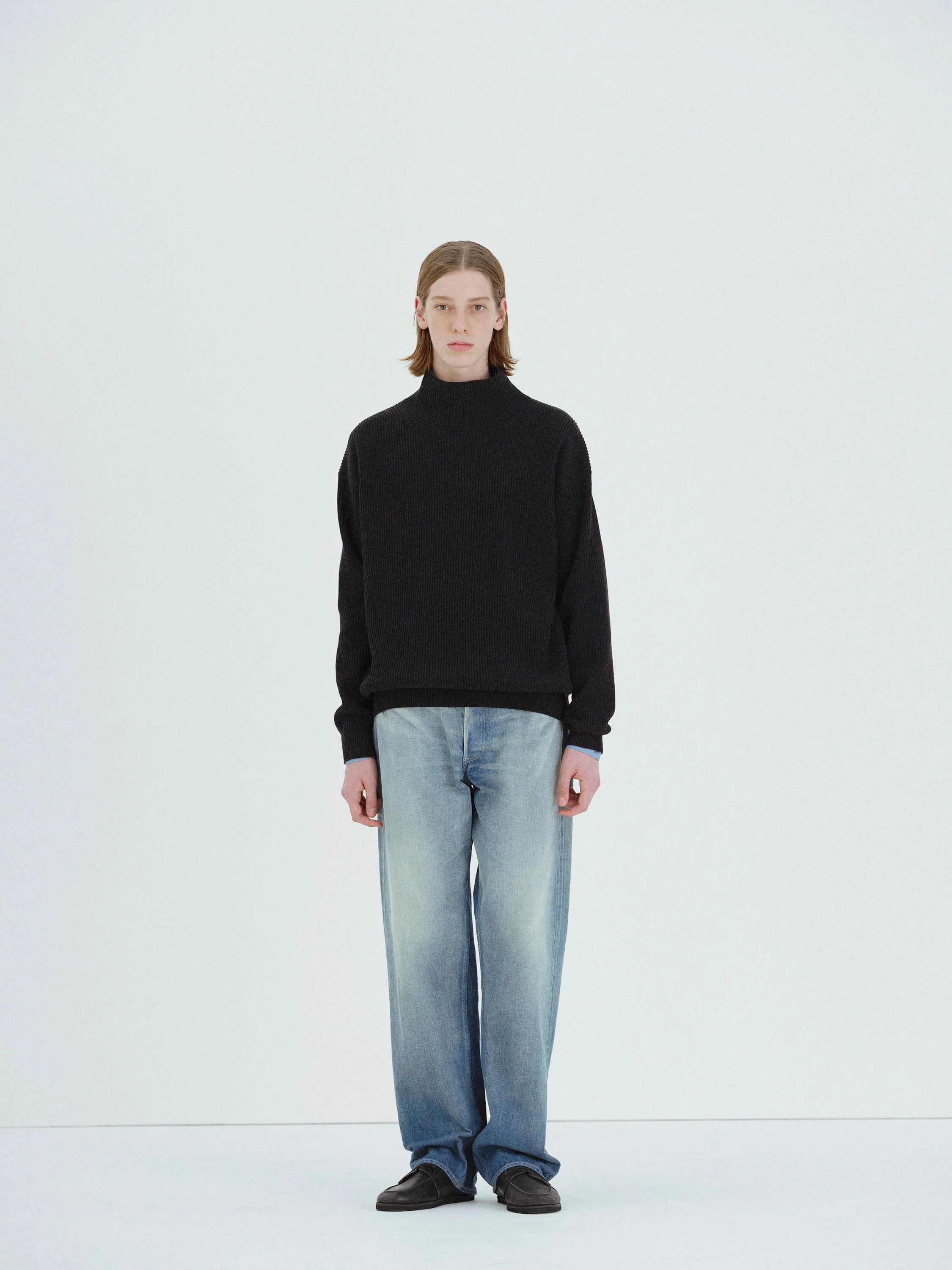 AURALEE Selvedge Faded Heavy Denim Wide Pants - FADED INDIGO - Image 5