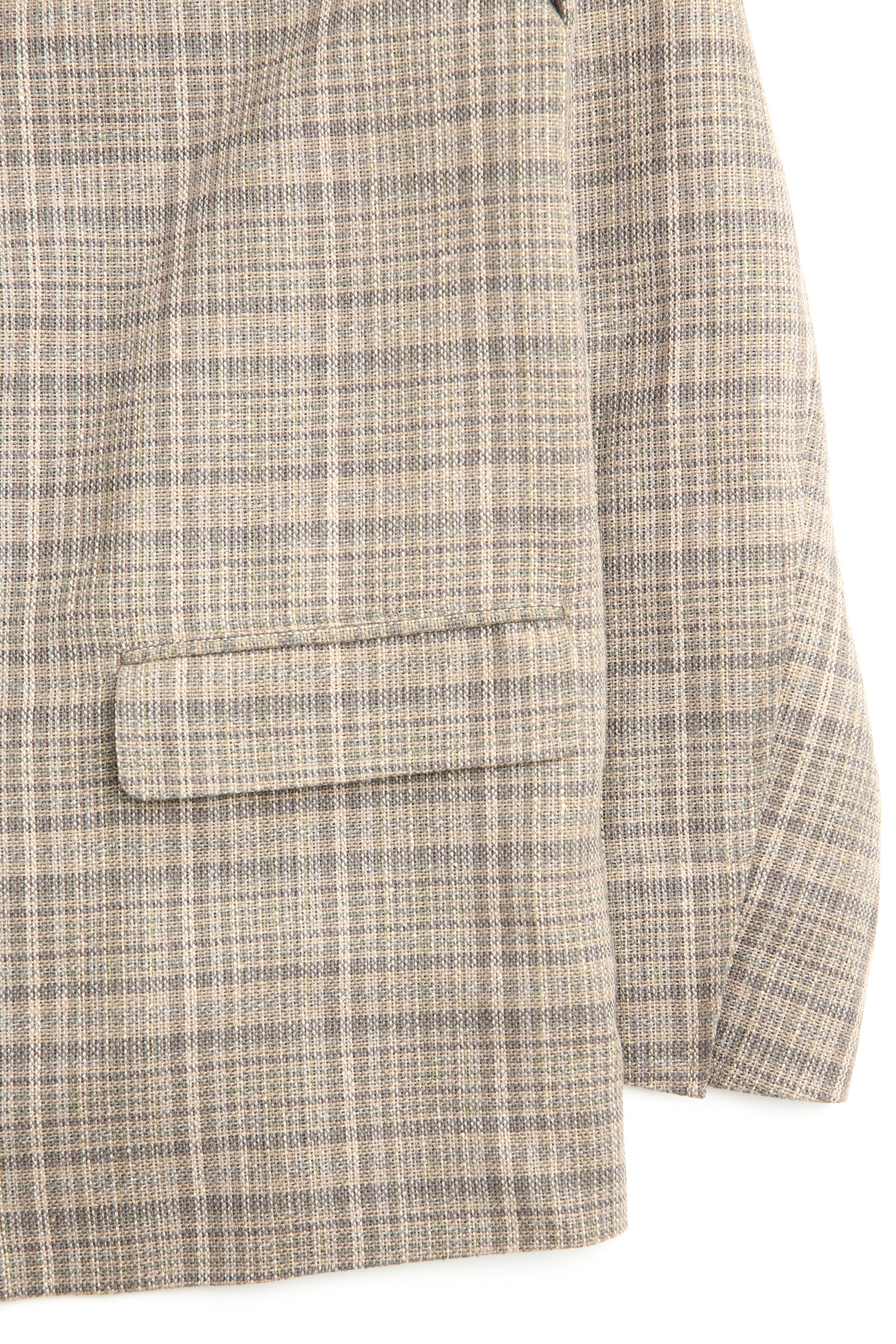 Auralee Silk Linen Nep Check Jacket - Dark Brown Check - Image 3