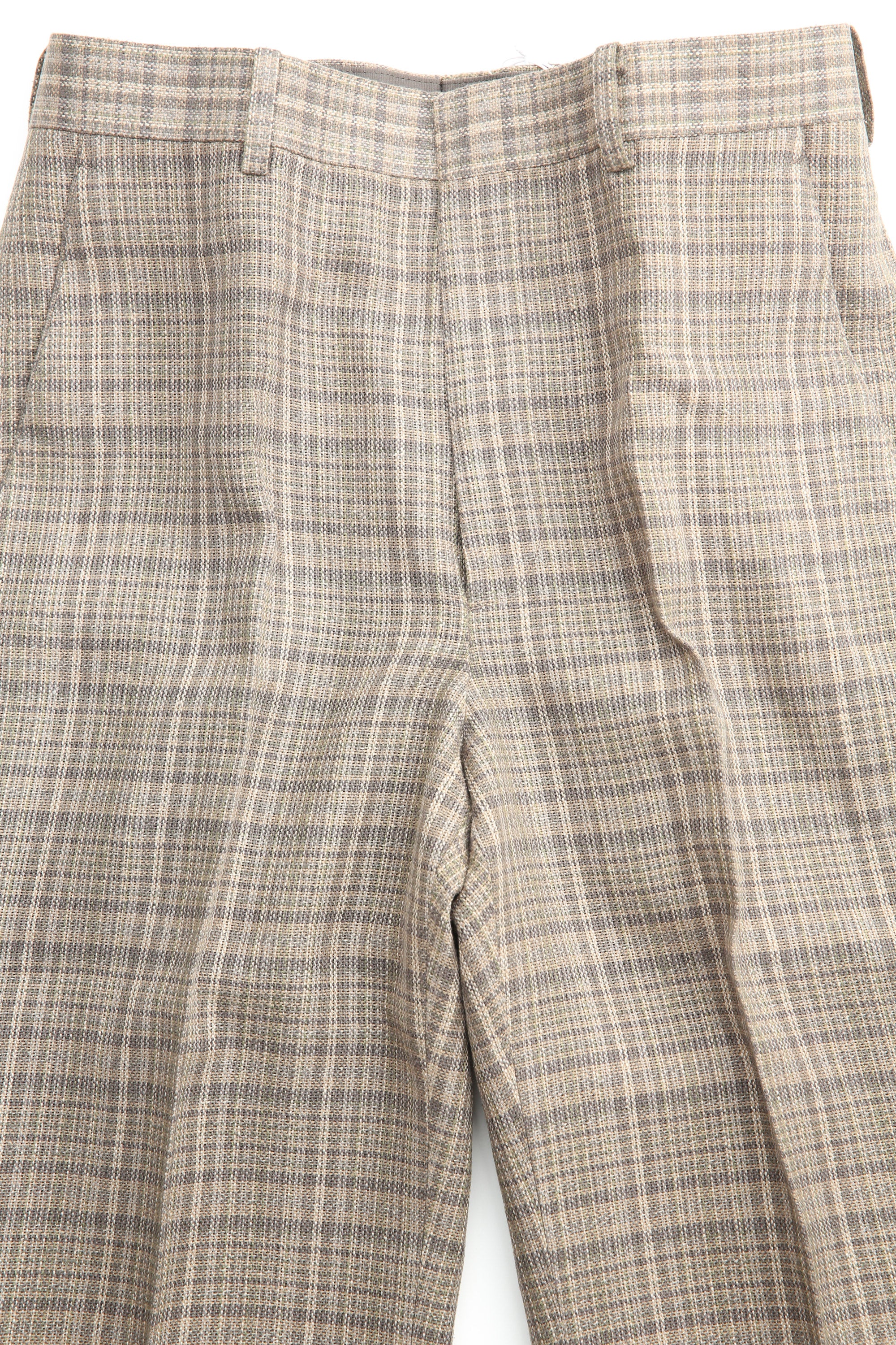 Auralee Silk Linen Nep Check Slacks - Dark Brown Check - Image 2