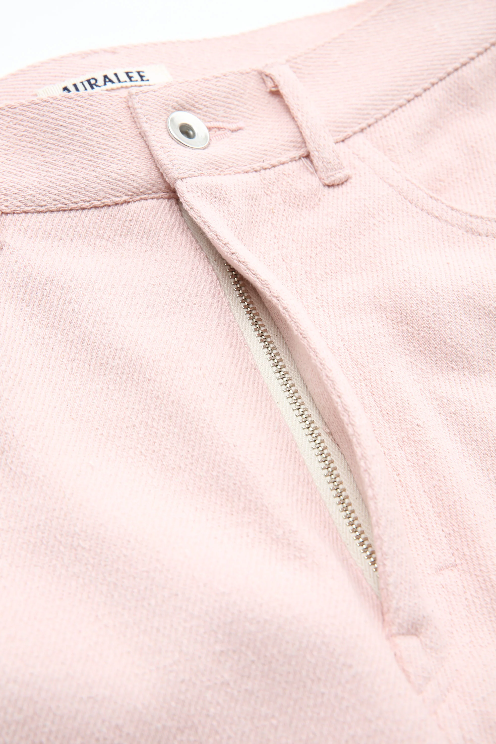 Auralee Silk Nep Denim 5P Wide Pants - Dusty Pink - Image 4