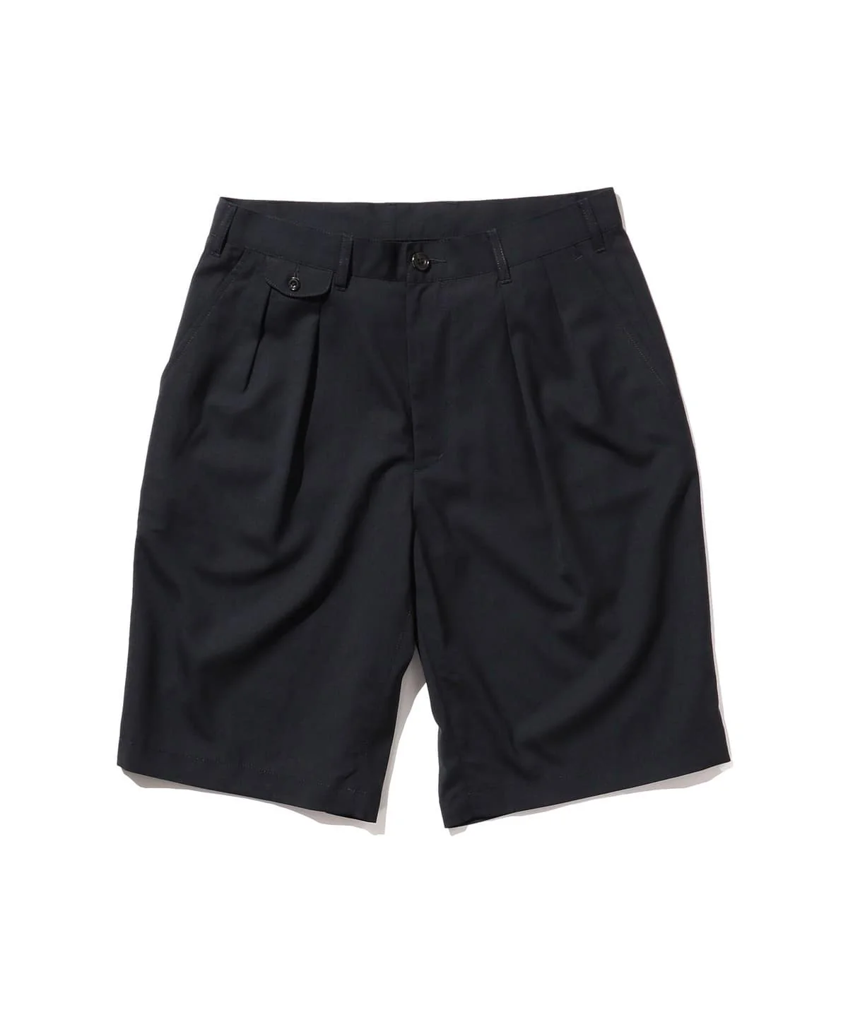 Beams Plus 2 Pleats Shorts Wool Tropical - Navy