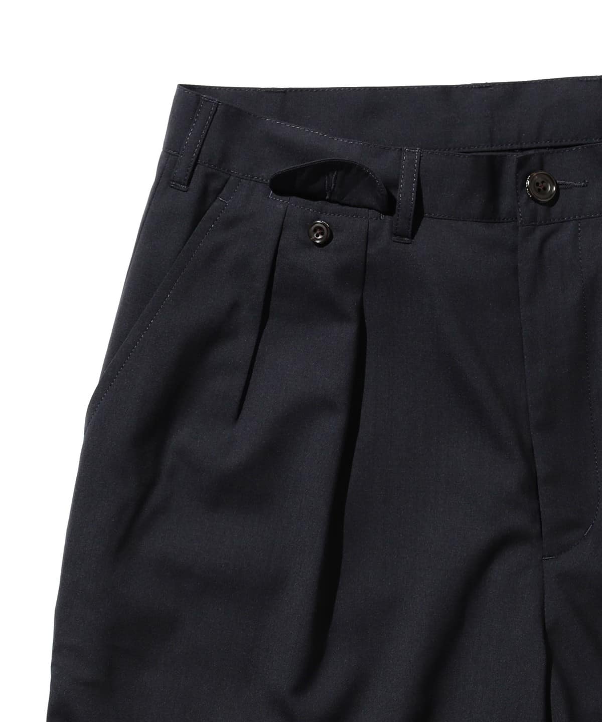 Beams Plus 2 Pleats Shorts Wool Tropical - Navy - Image 5