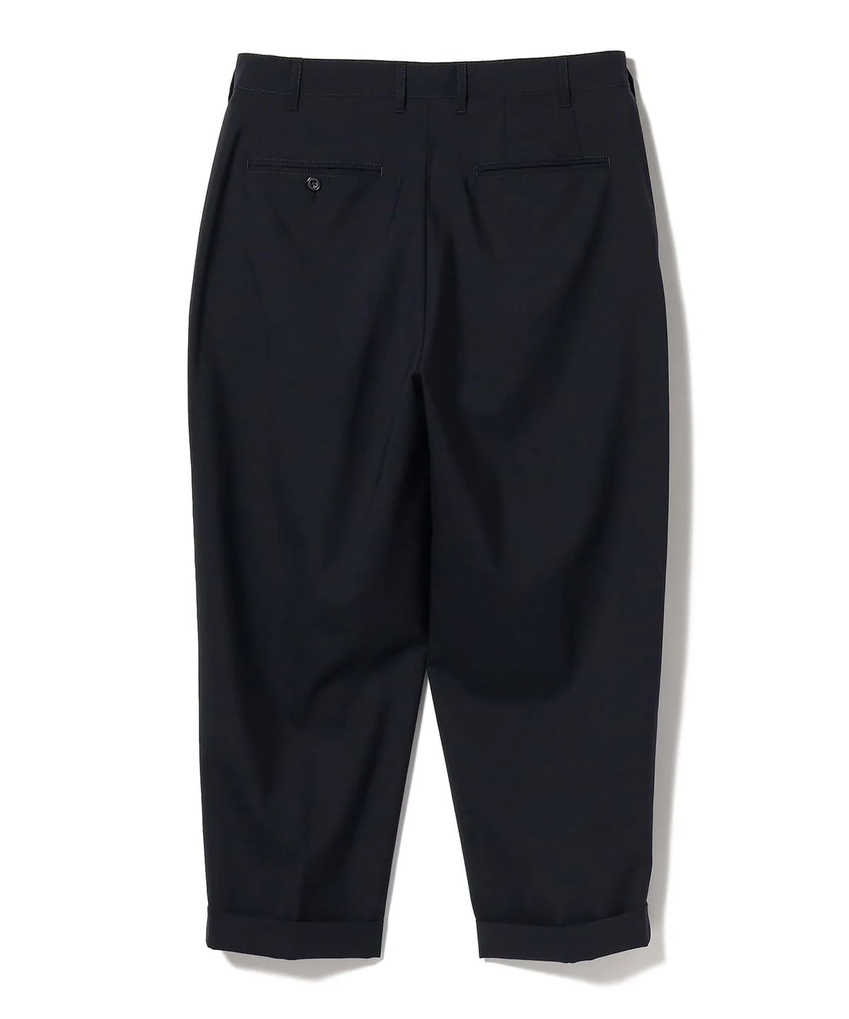 Beams Plus 2 Pleats Tapered Wool Tropical - Dark Navy - Image 2