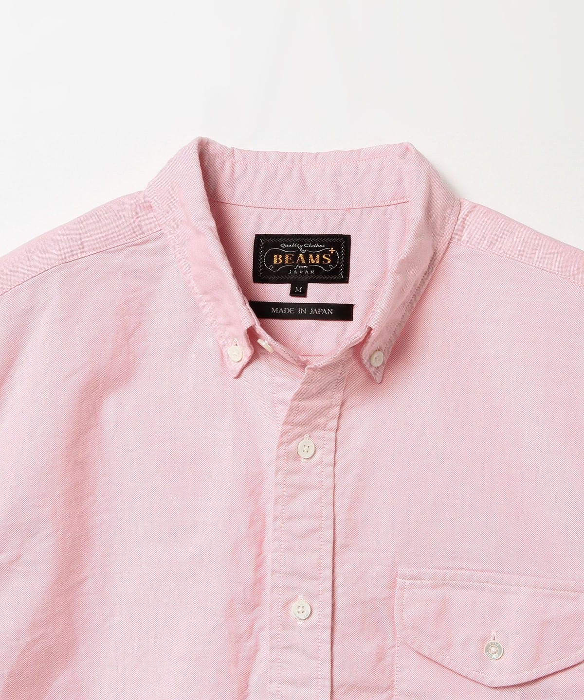 Beams Plus | B.D. Short Sleeve Oxford | Pink - Image 2