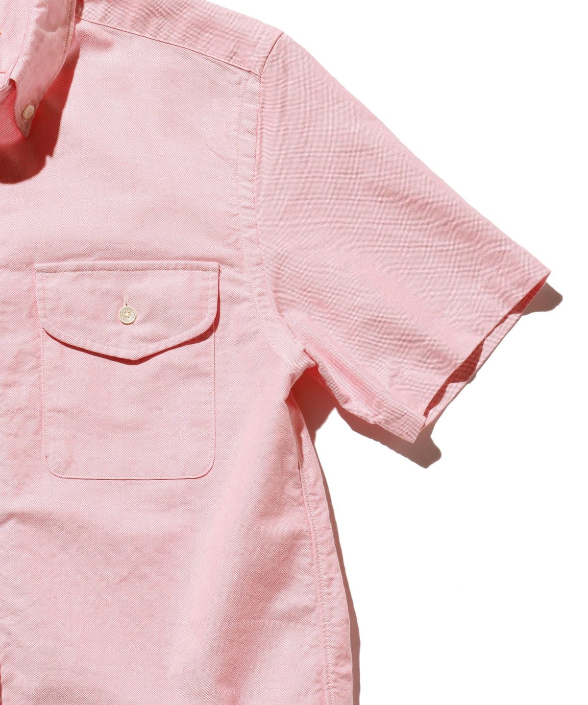 Beams Plus | B.D. Short Sleeve Oxford | Pink - Image 7