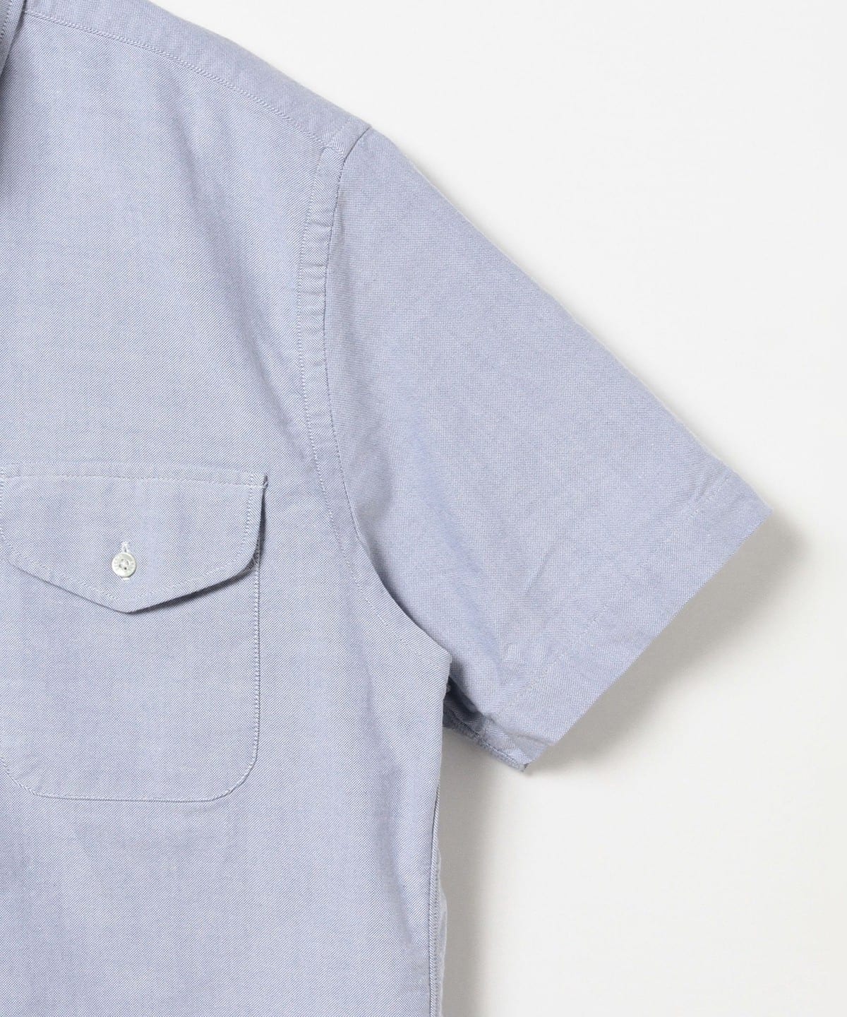 Beams Plus | B.D. Short Sleeve Oxford | Sax - Image 4