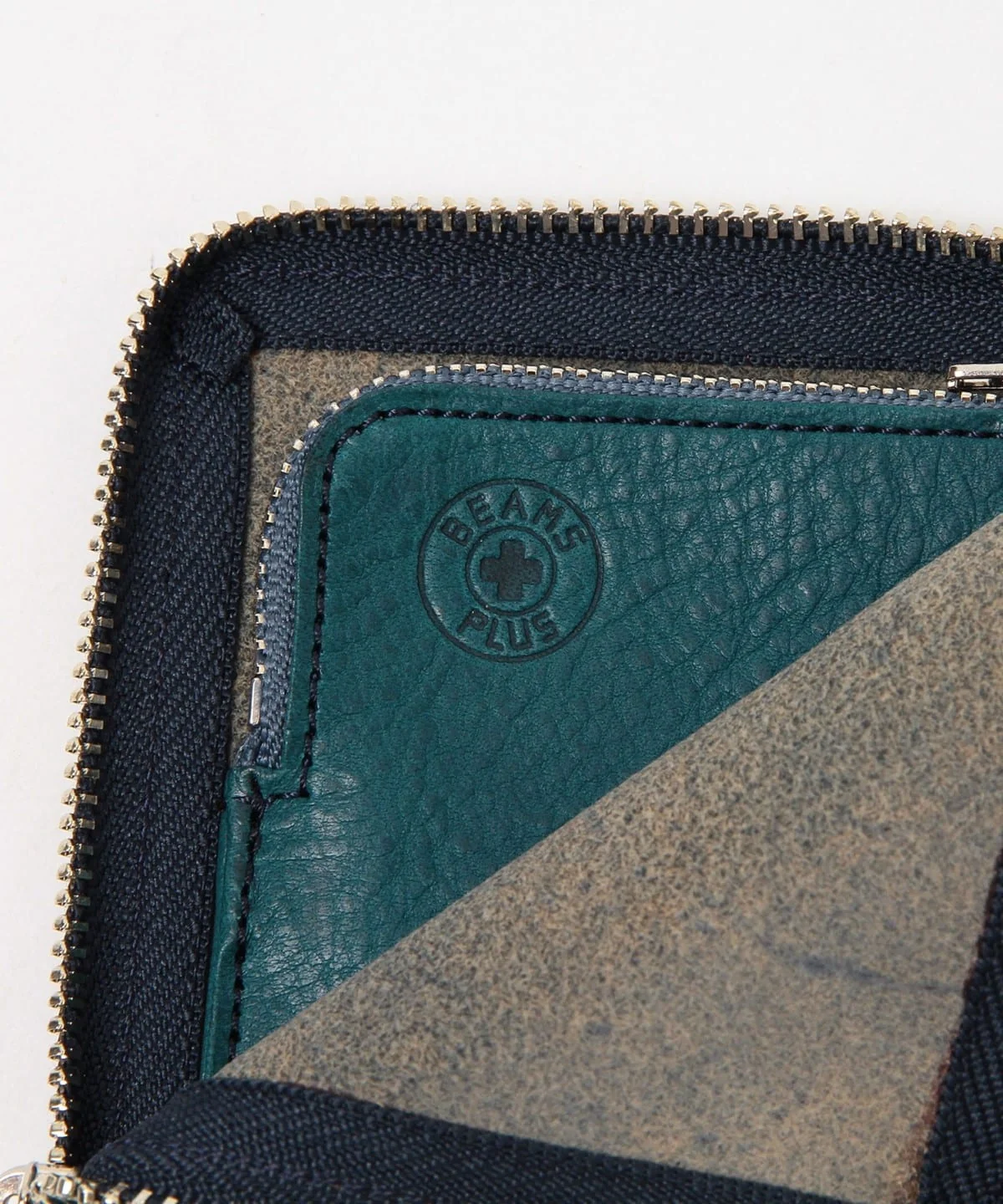 Beams Plus Double Zip Wallet - Navy/Blue (SS26) - Image 3