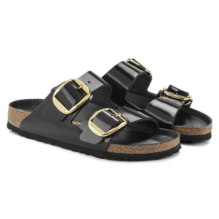 Birkenstock - Arizona Big Buckle Natural Leather - High-Shine Black - Image 4