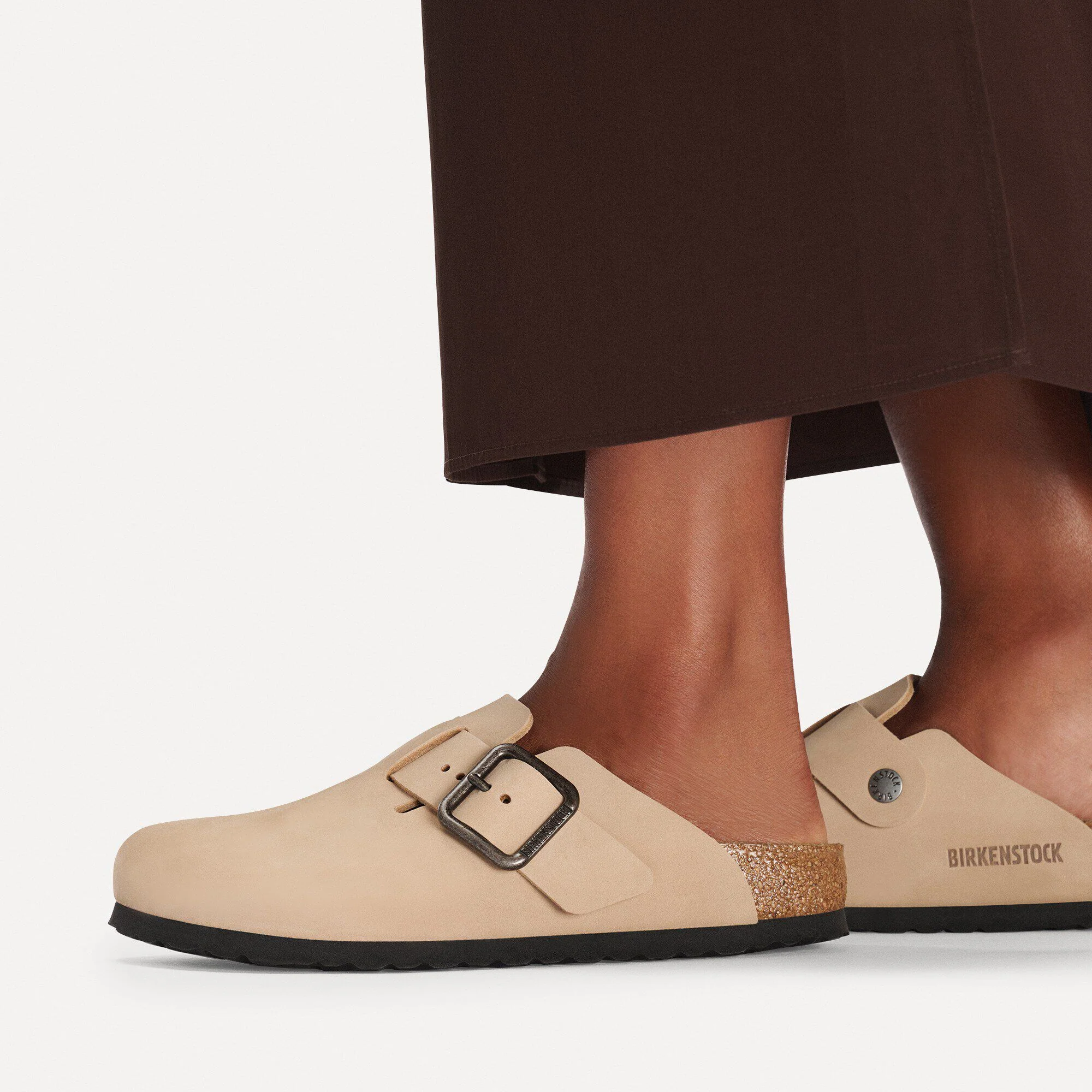 Birkenstock Boston Wire Buckle Nubuck Leather Regular - Sandcastle - Image 4