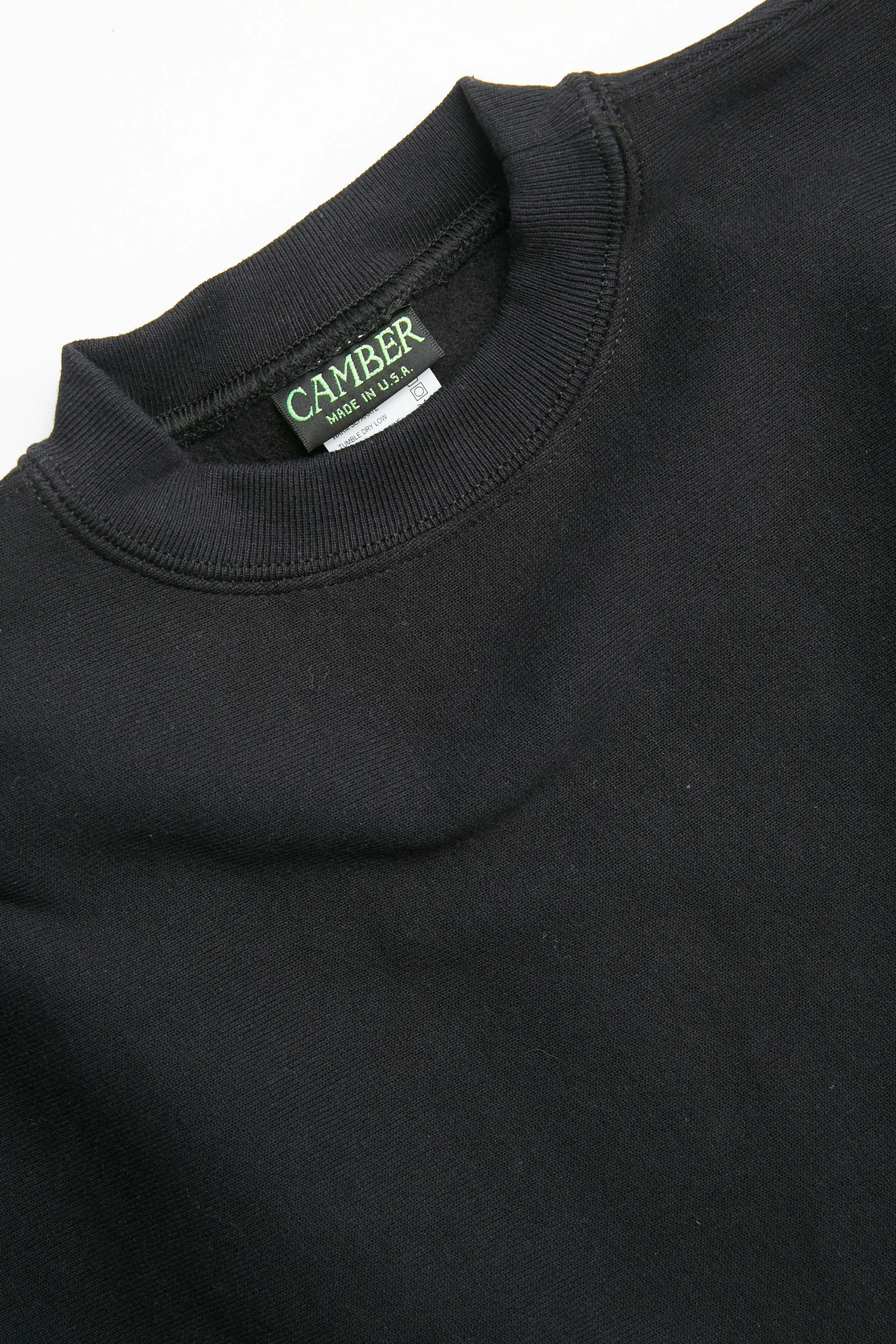 Camber #234 12 oz. Cross Knit Crewneck Sweatshirt - Black - Image 4
