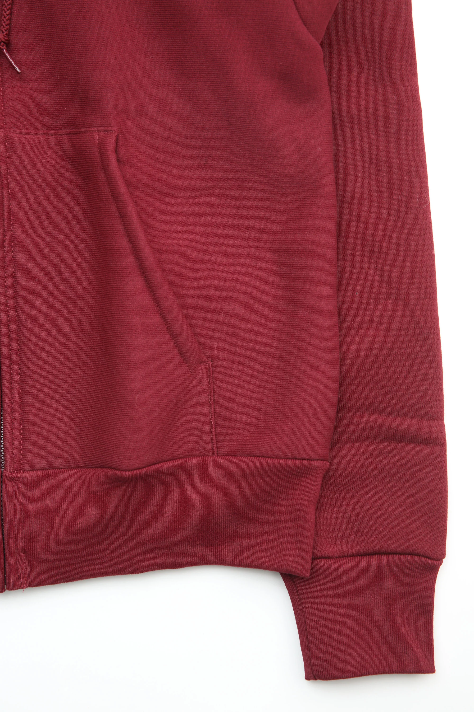 Camber #231 12oz Heavyweight Cross Knit Zippered Hoodie - Burgundy - Image 4