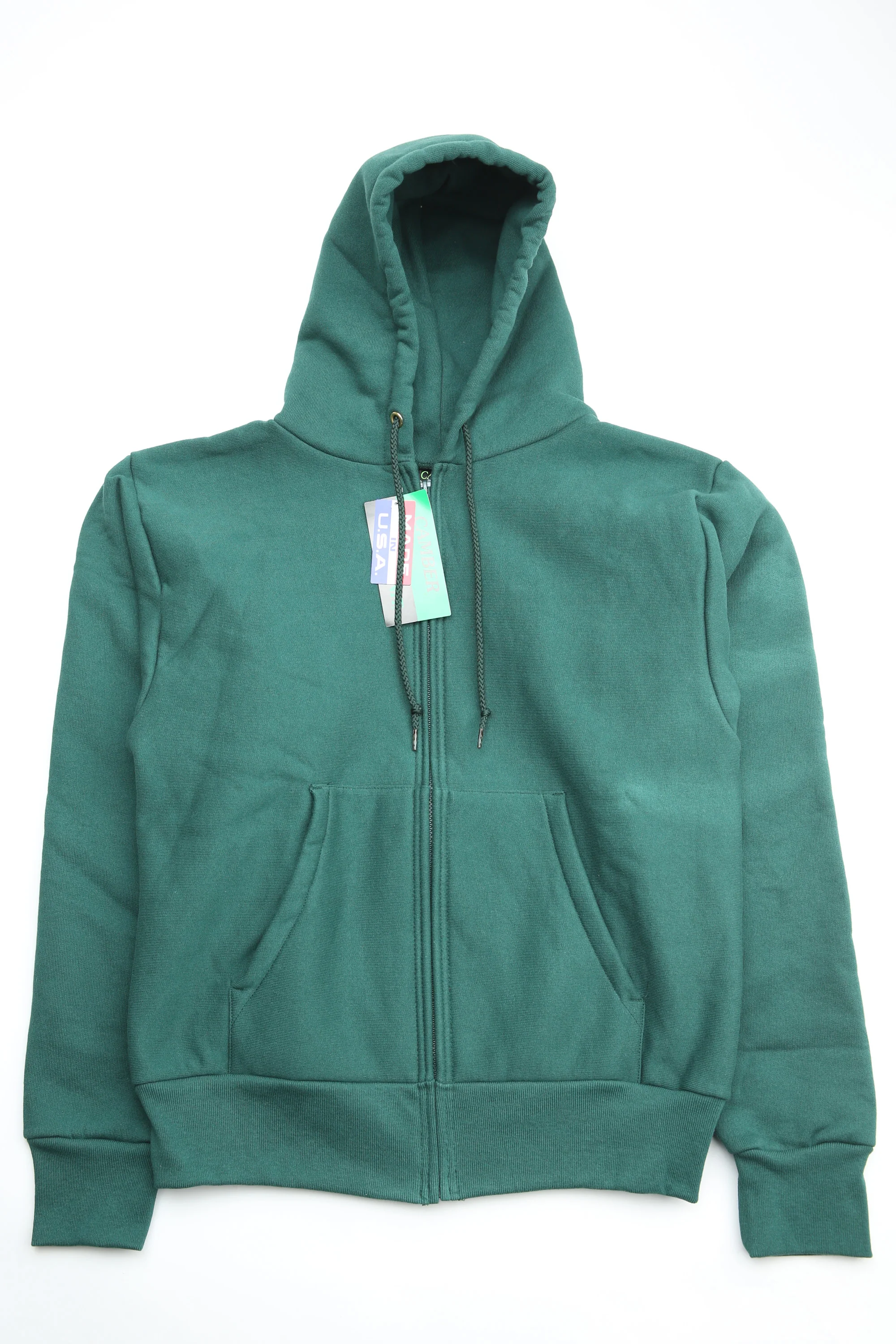 Camber #231 12oz Heavyweight Cross Knit Zippered Hoodie - Dark Green