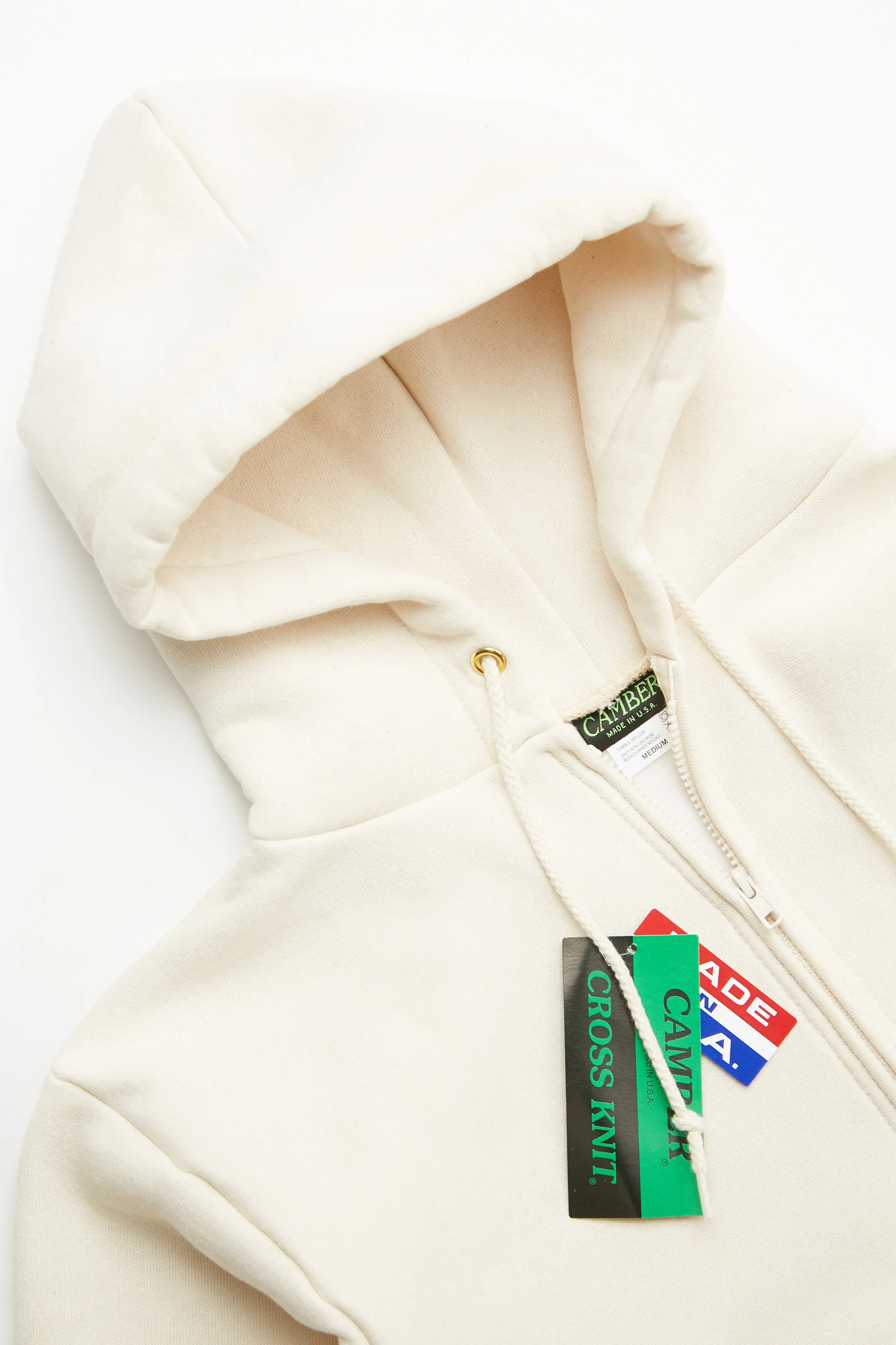 Camber #231 12oz Heavyweight Cross Knit Zippered Hoodie - Natural - Image 5
