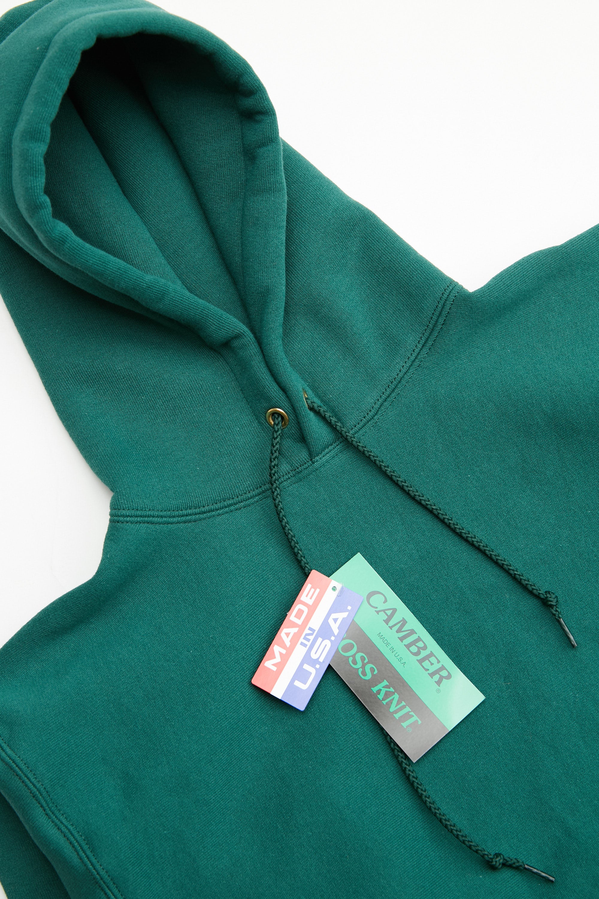 Camber #232 Cross-Knit Heavyweight Pullover Hooded Sweatshirt - Dark Green - Image 7