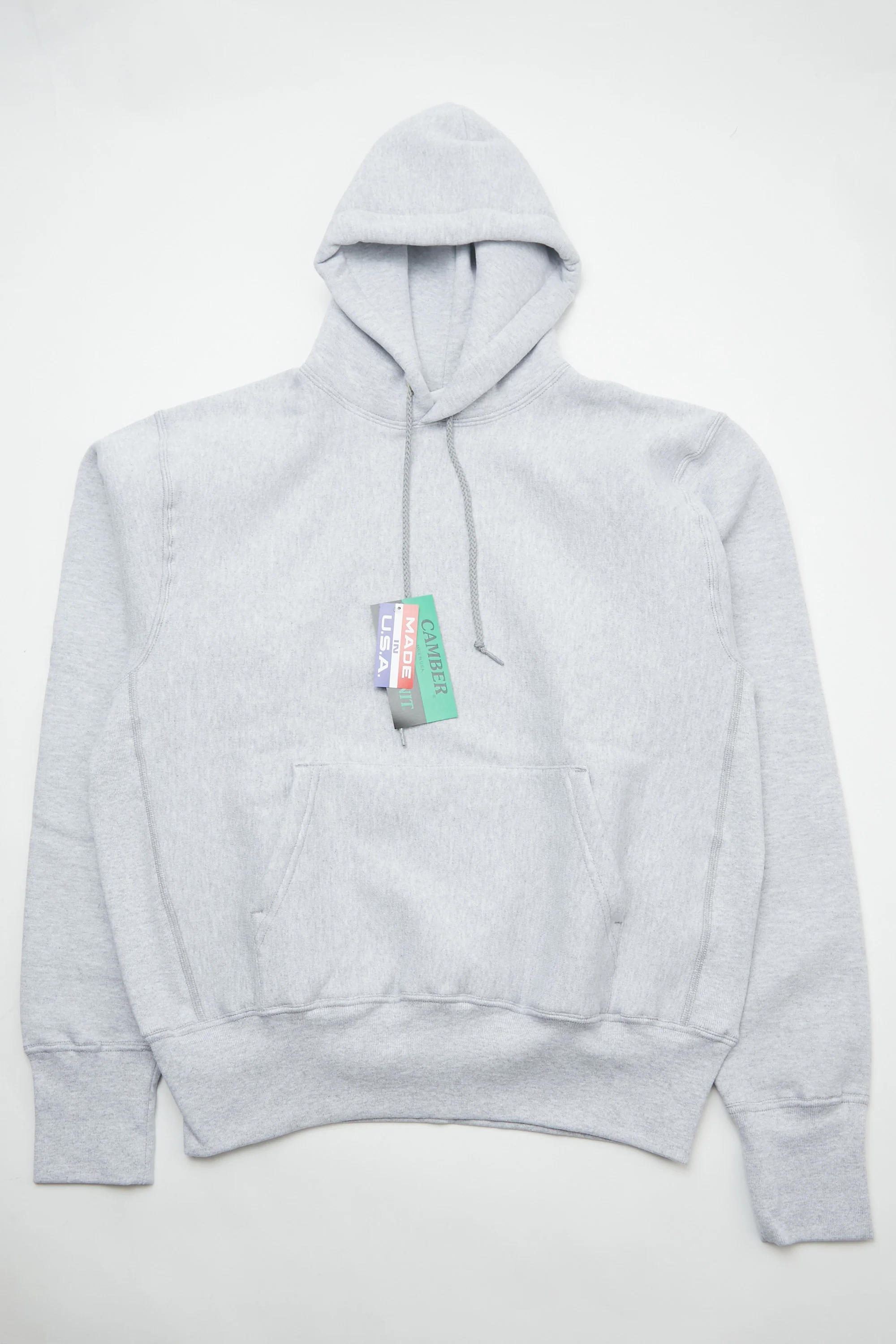 Camber #232 Cross-Knit Heavyweight Pullover Hooded Sweatshirt - Grey