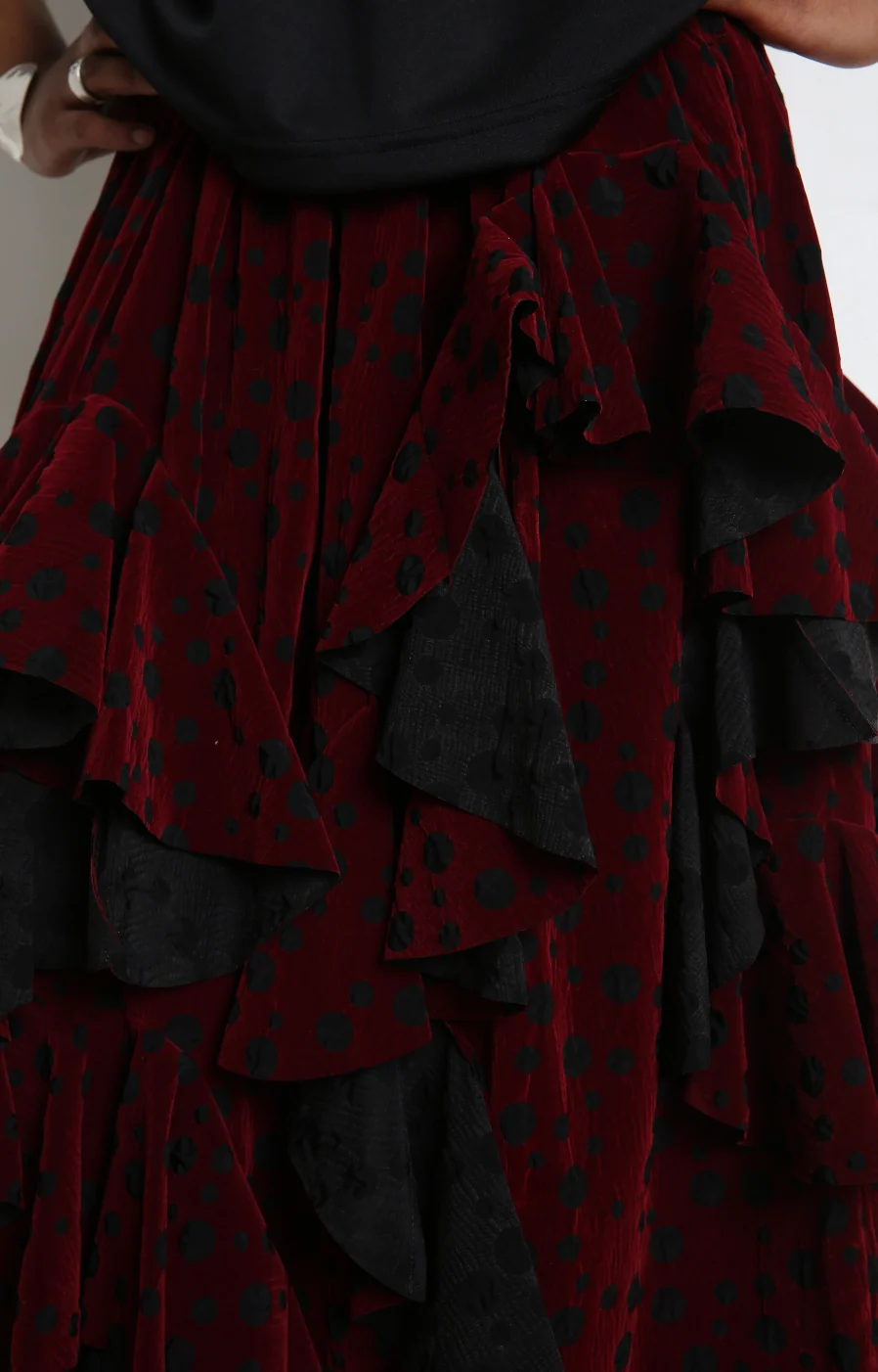Comme des Garçons Comme des Garçons (CDGCDG) Ladies' Skirt - Black X Burgundy - Image 6