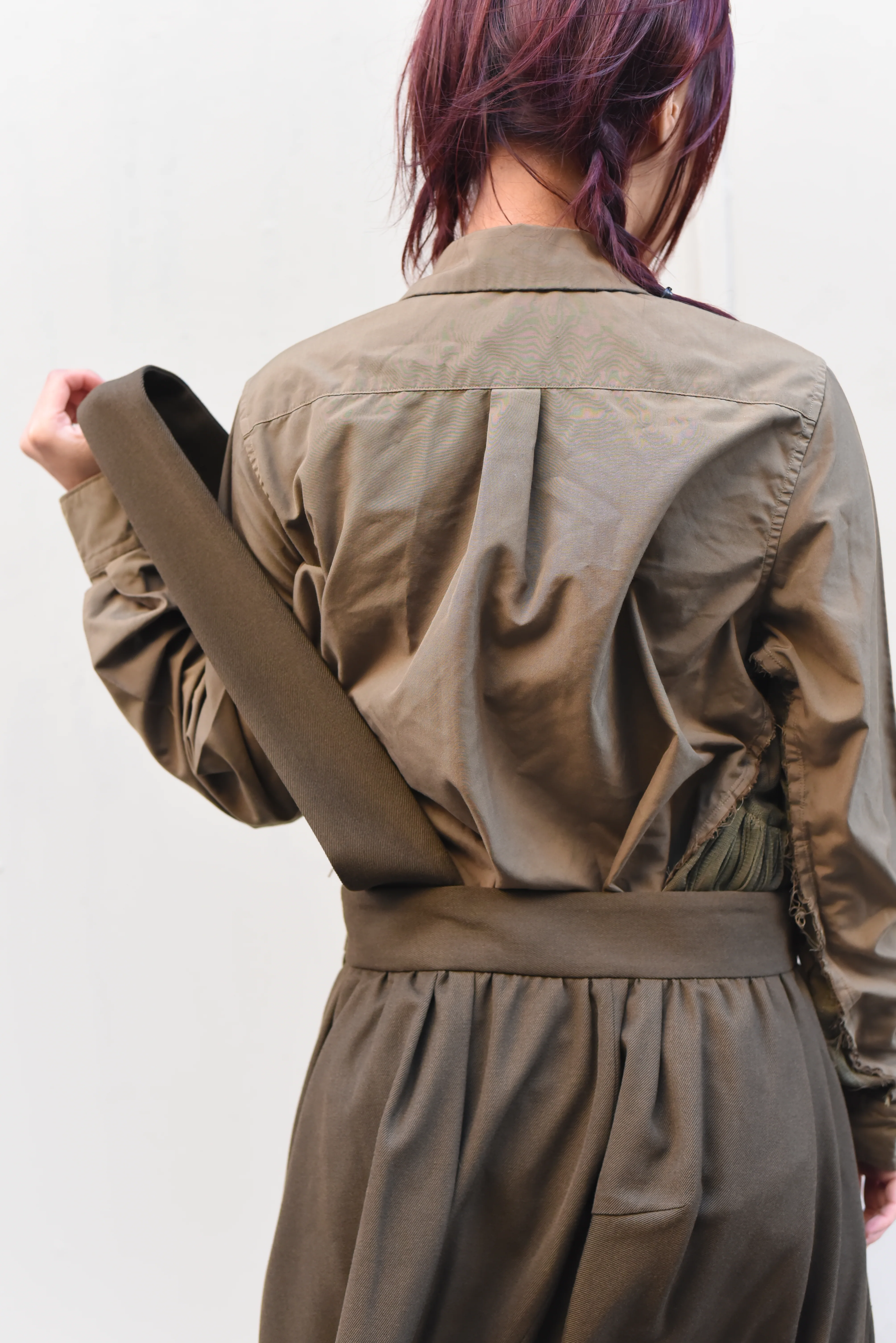 Comme des Garçons Comme des Garçons (CDGCDG) Ladies Suspender Skirt { RL-A010-051-3 } - Khaki - Image 9