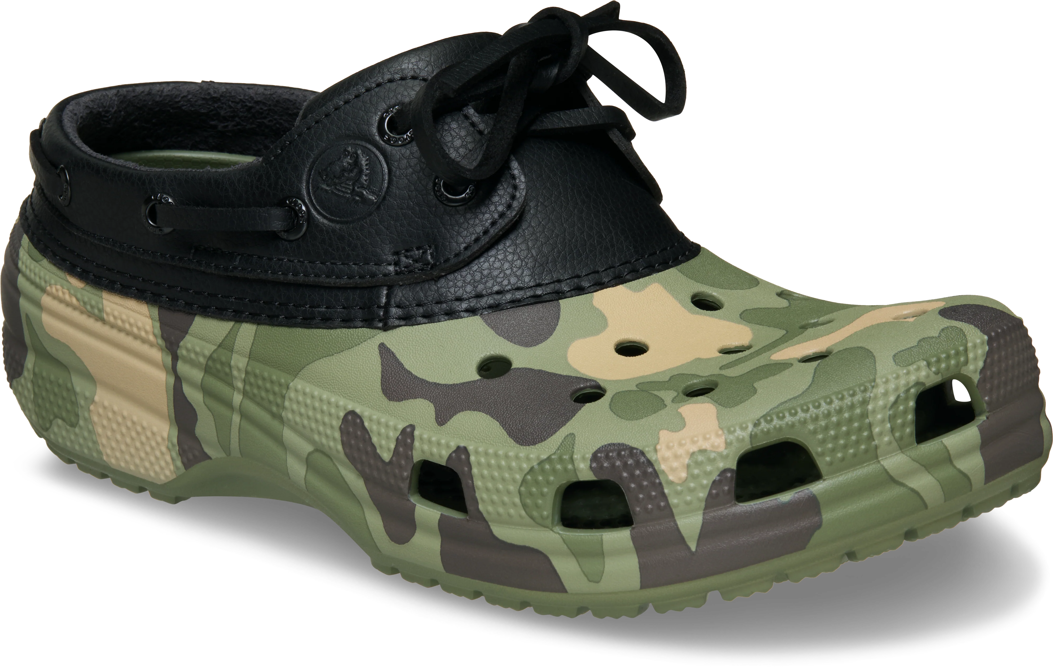 Crocs Classic Duck Camo Boat Shoe - Black / Cargo - Image 4
