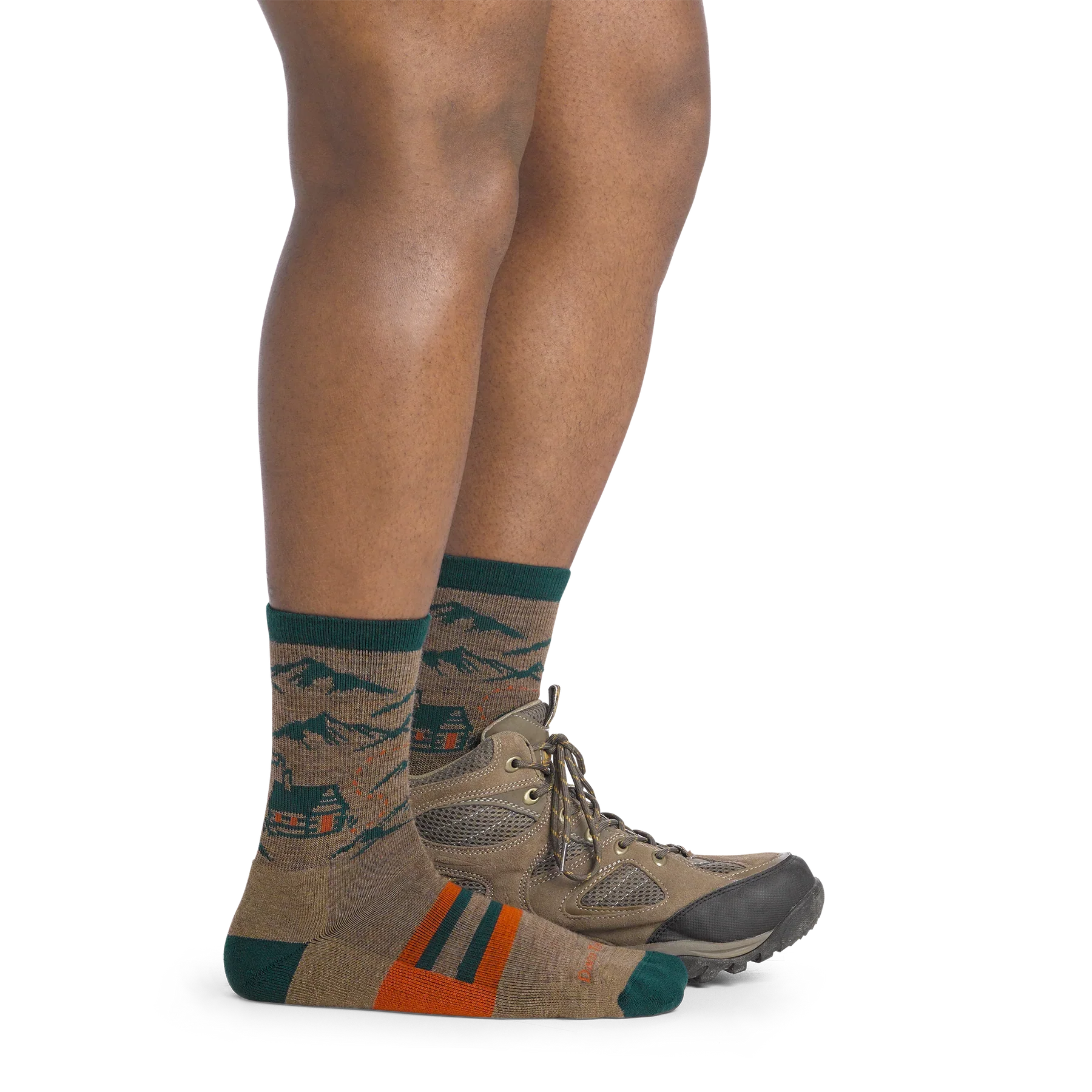 Darn Tough Men's Hike Hike Hut Micro Crew Midweight Hiking Socks 5021 w/Cushion - Bark - Image 3