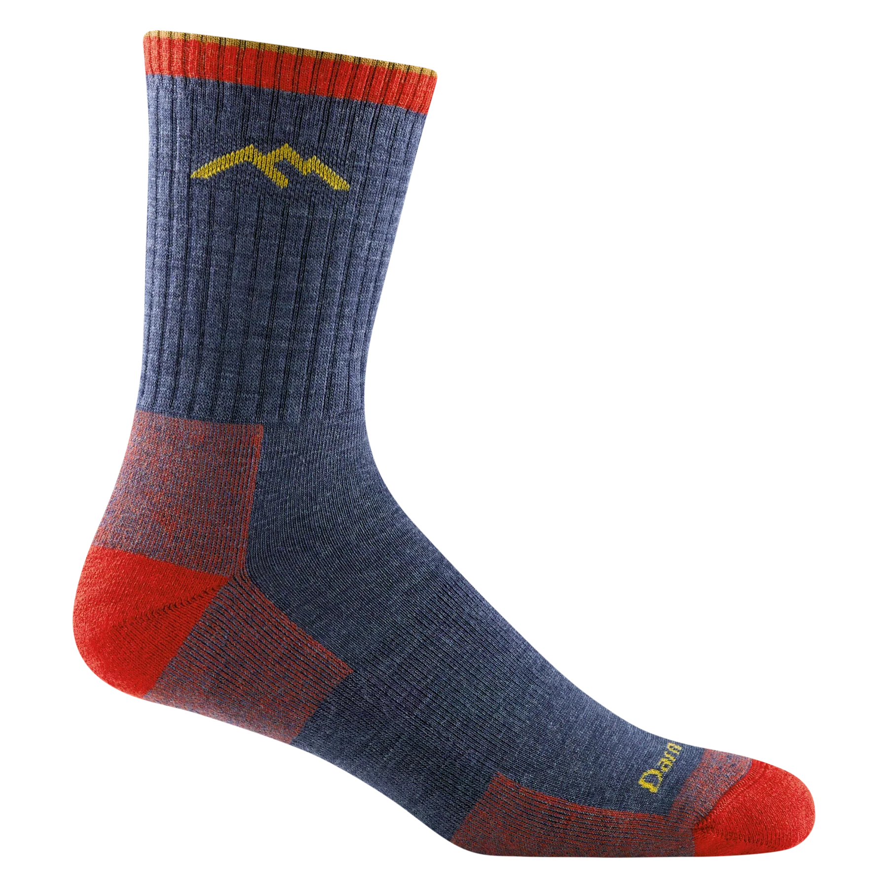 Darn Tough Men's Hiker Micro Crew Midweight Hiking Sock 1466 w/ Cushion - Denim