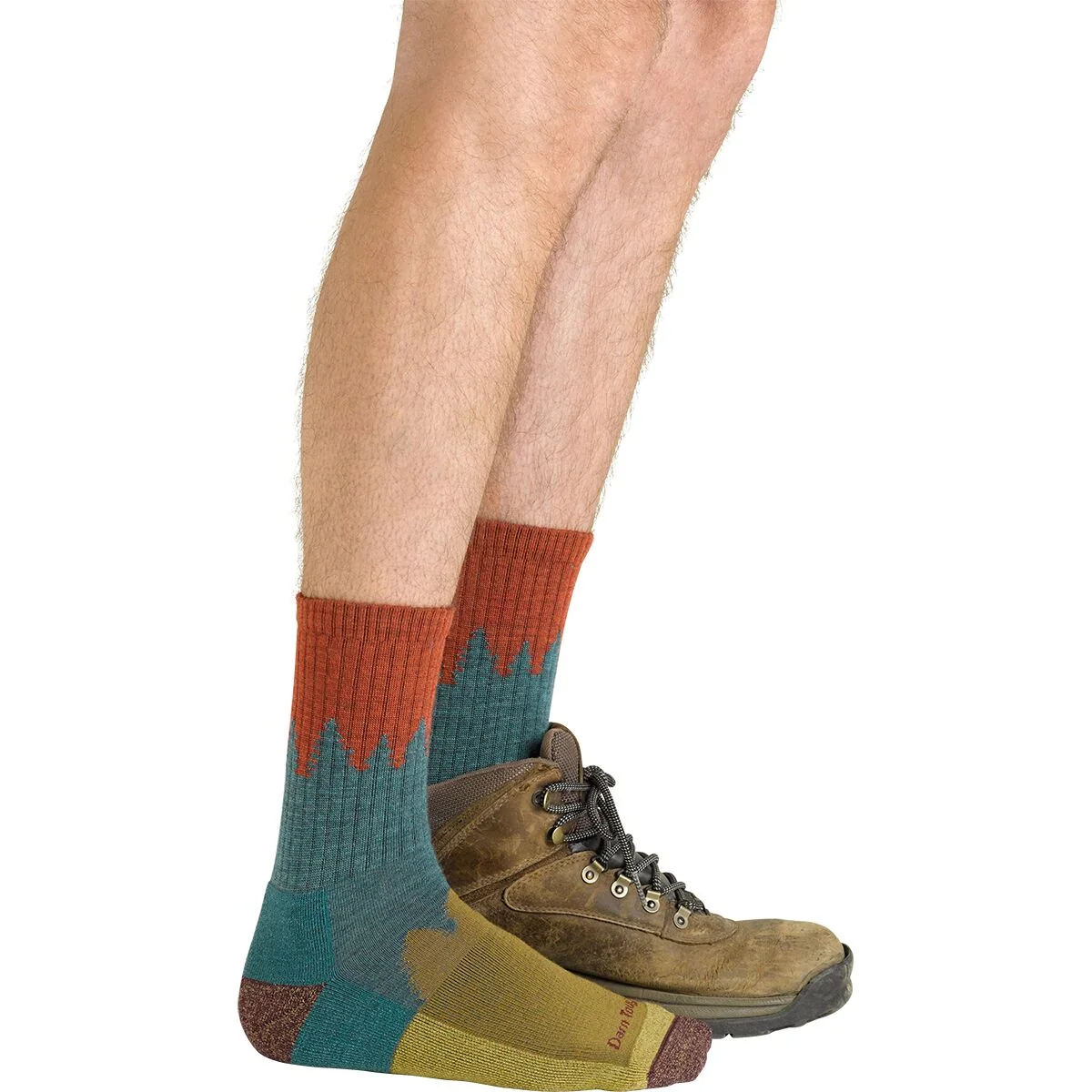 Darn Tough MEN'S NUMBER 2 MICRO CREW MIDWEIGHT HIKING SOCK 1974 - Teal - Image 4