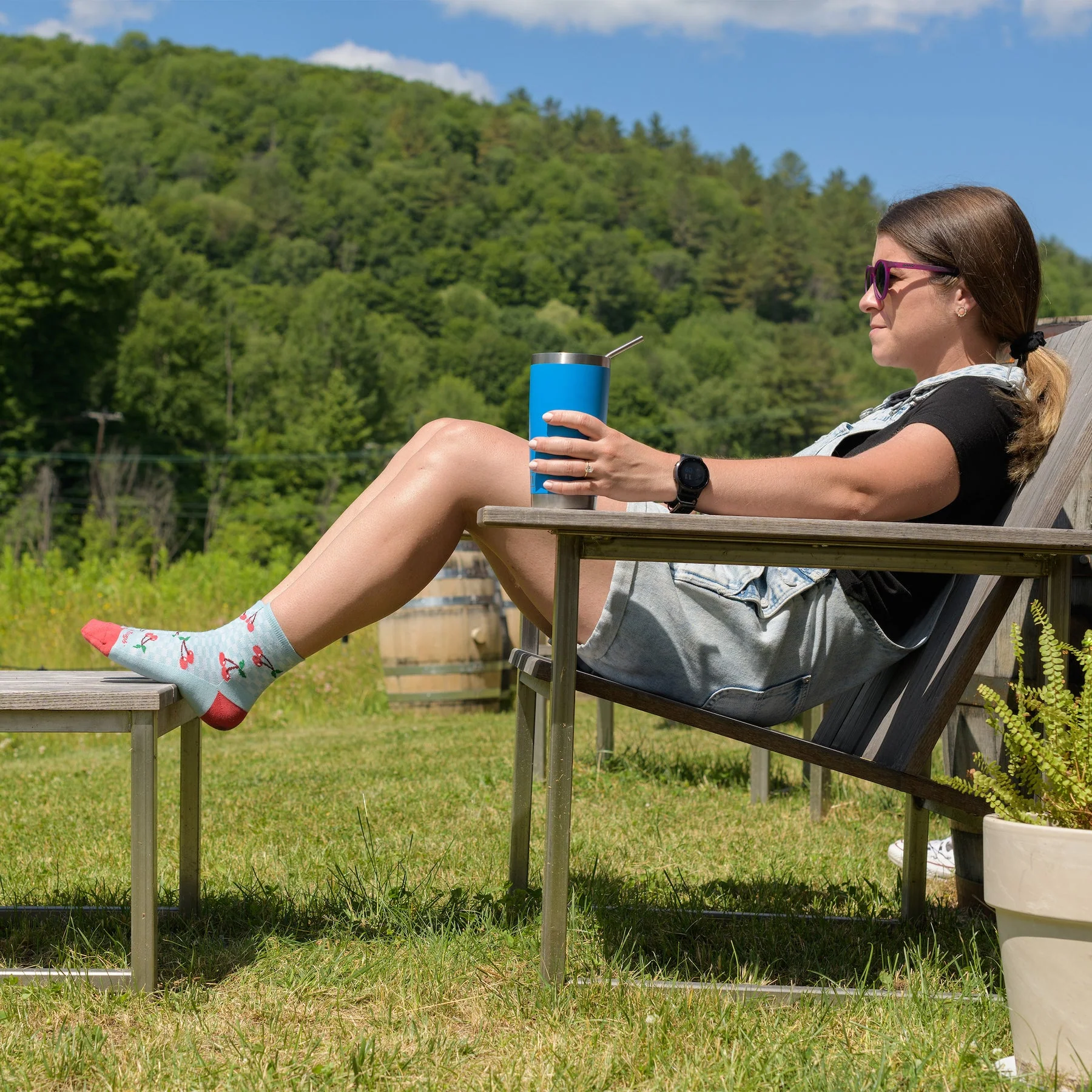 Darn Tough Women's Stand Shorty Lifestyle Socks - Glacier - Image 6