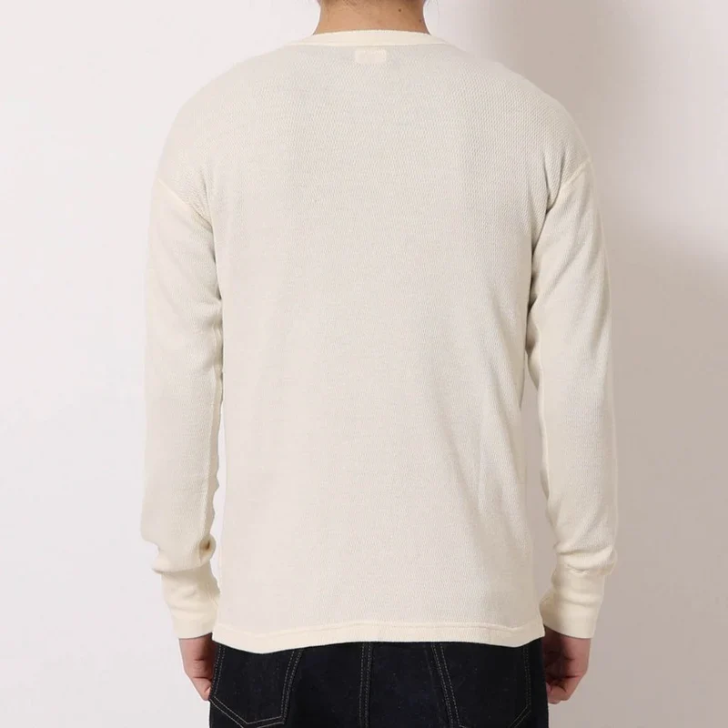 Dubble Works LOT.54003 Thermal Henley Neck Tee - Kinari - Image 3