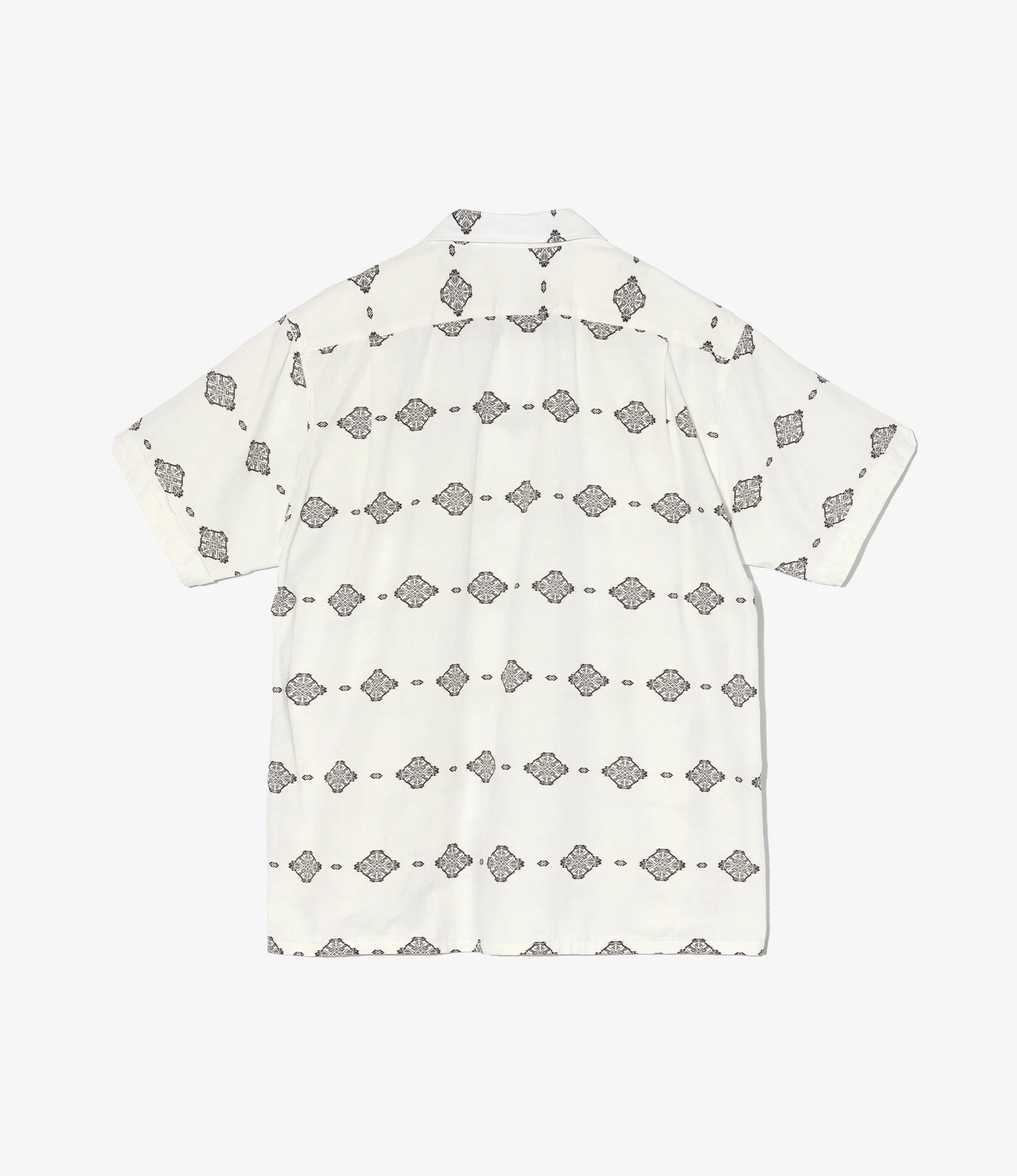 Engineered Garments Camp Shirt - White/Black Cotton Ikat Print - Image 2