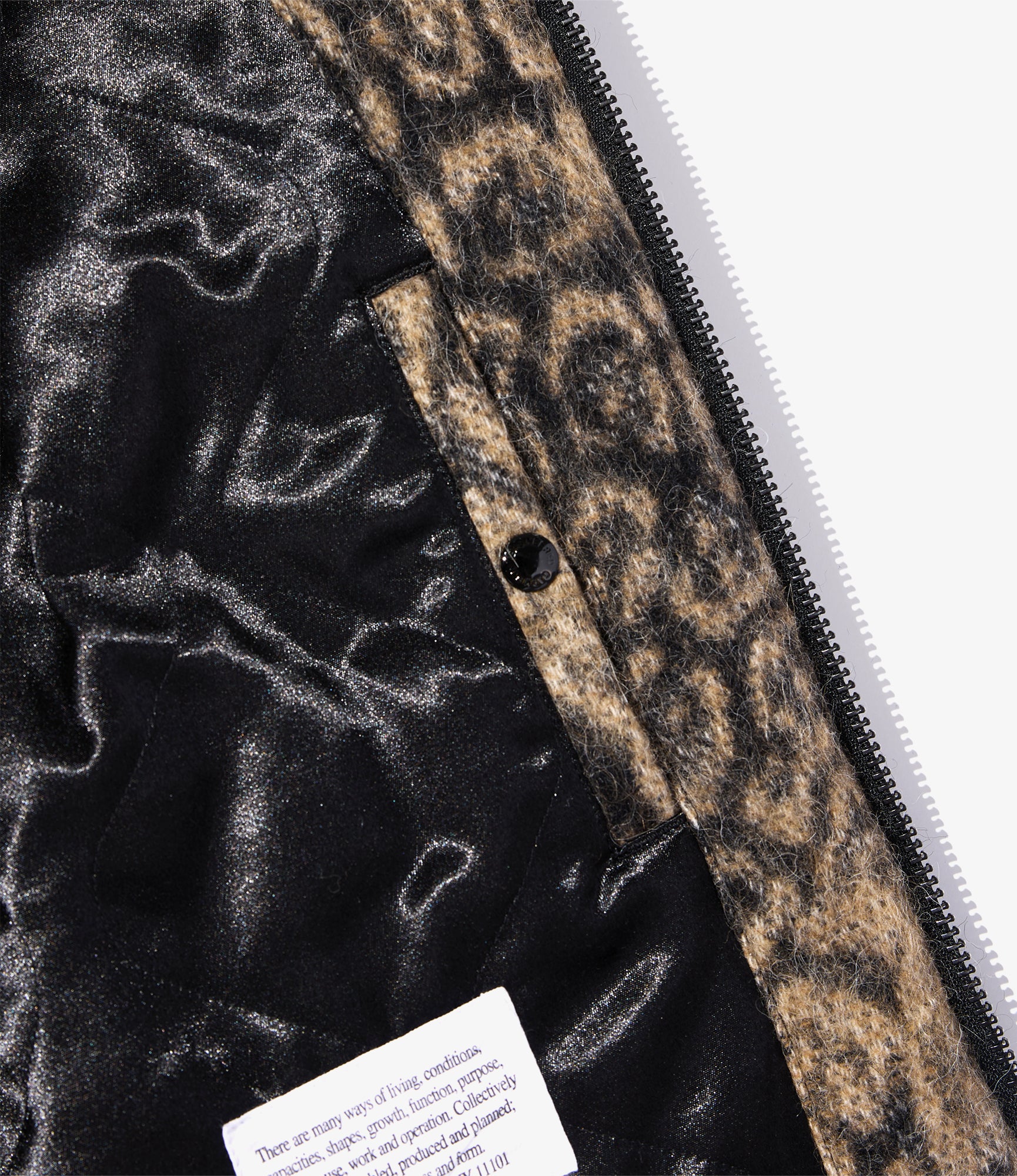 Engineered Garments LL Jacket - Brown Wool Poly Leopard Jacquard - Image 4