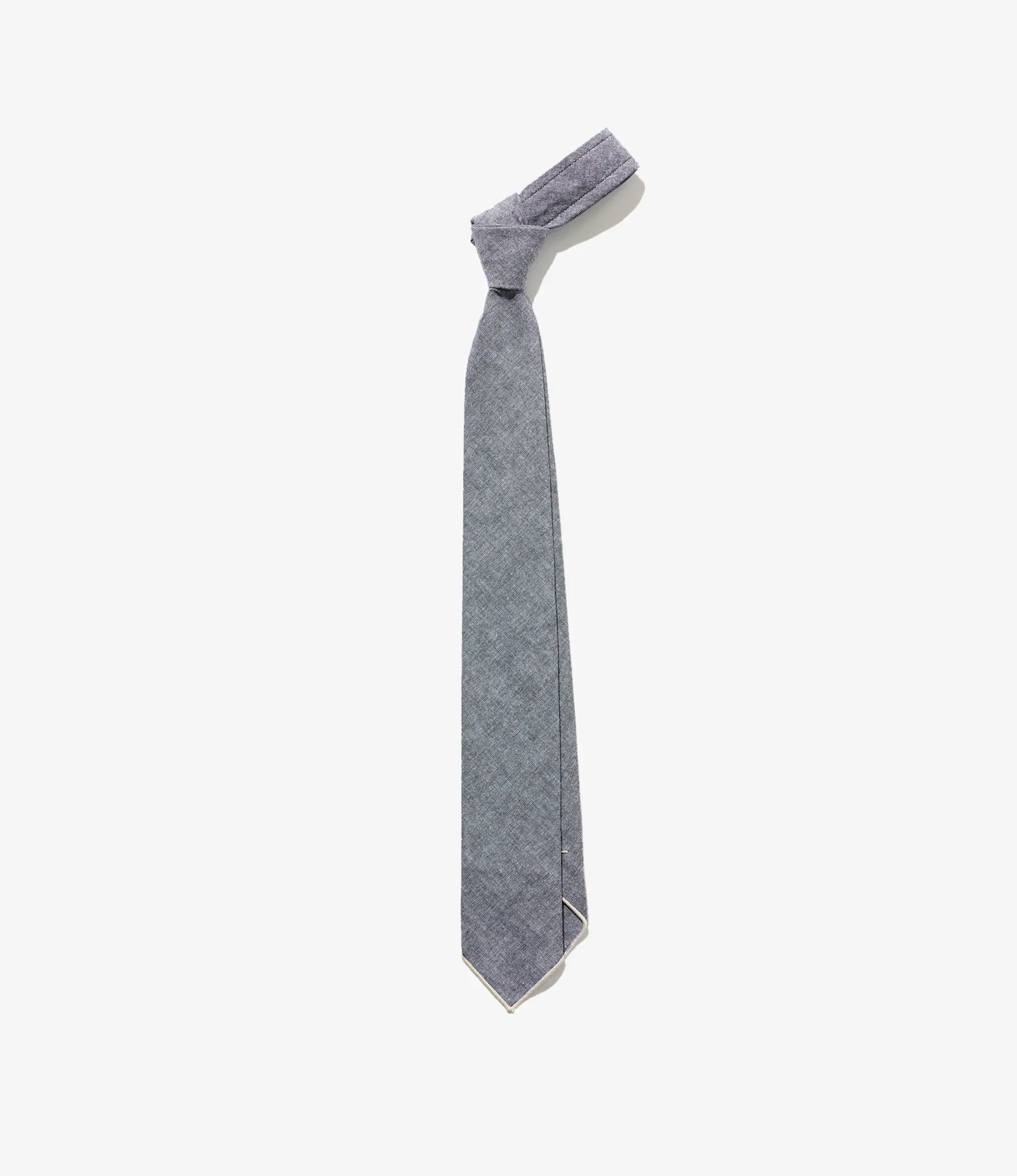 Engineered Garments Narrow Tie - Grey Cotton Chambray