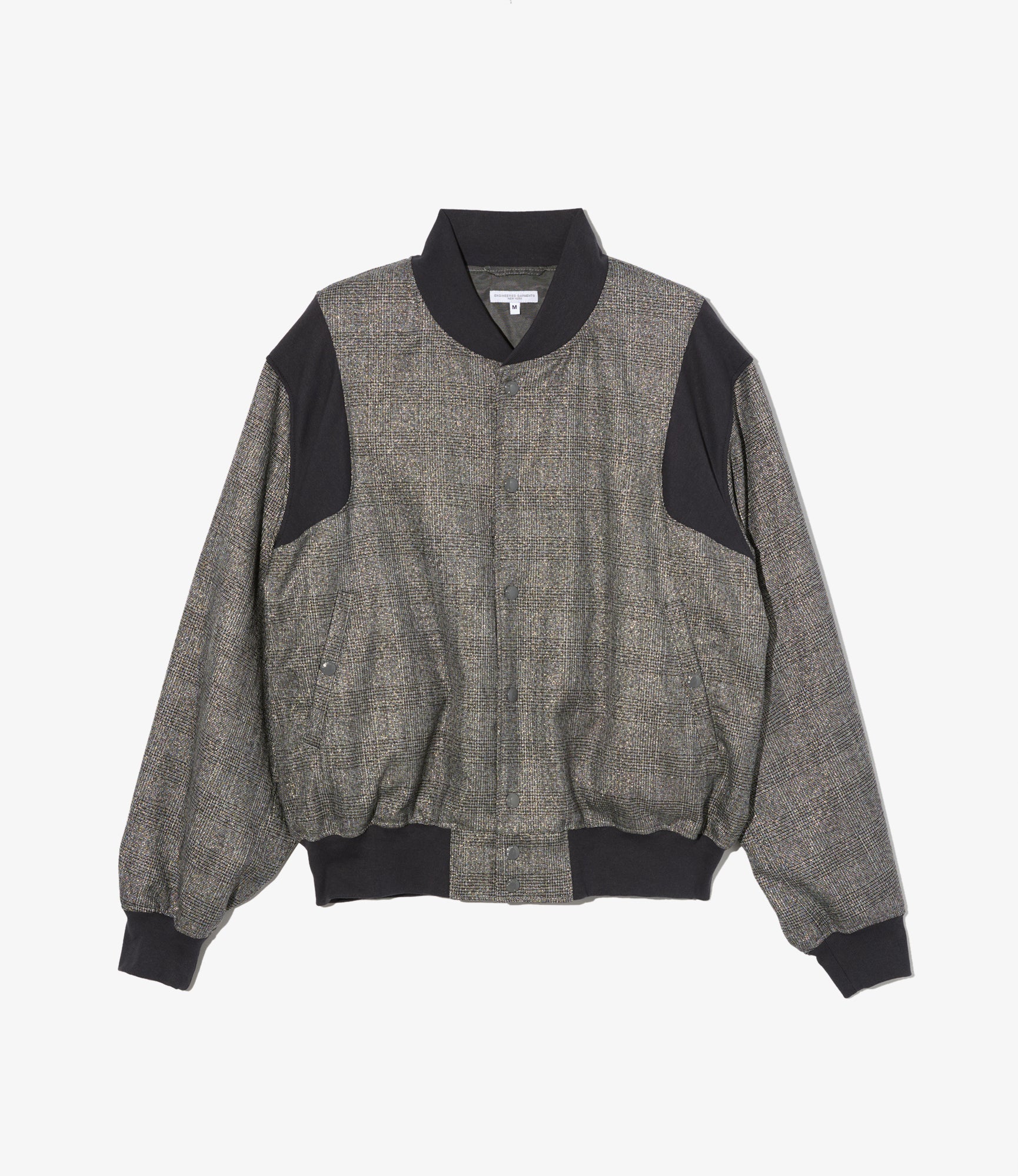 Engineered Garments Referee Jacket - Dk.Grey Polyester Lurex Glen Plaid