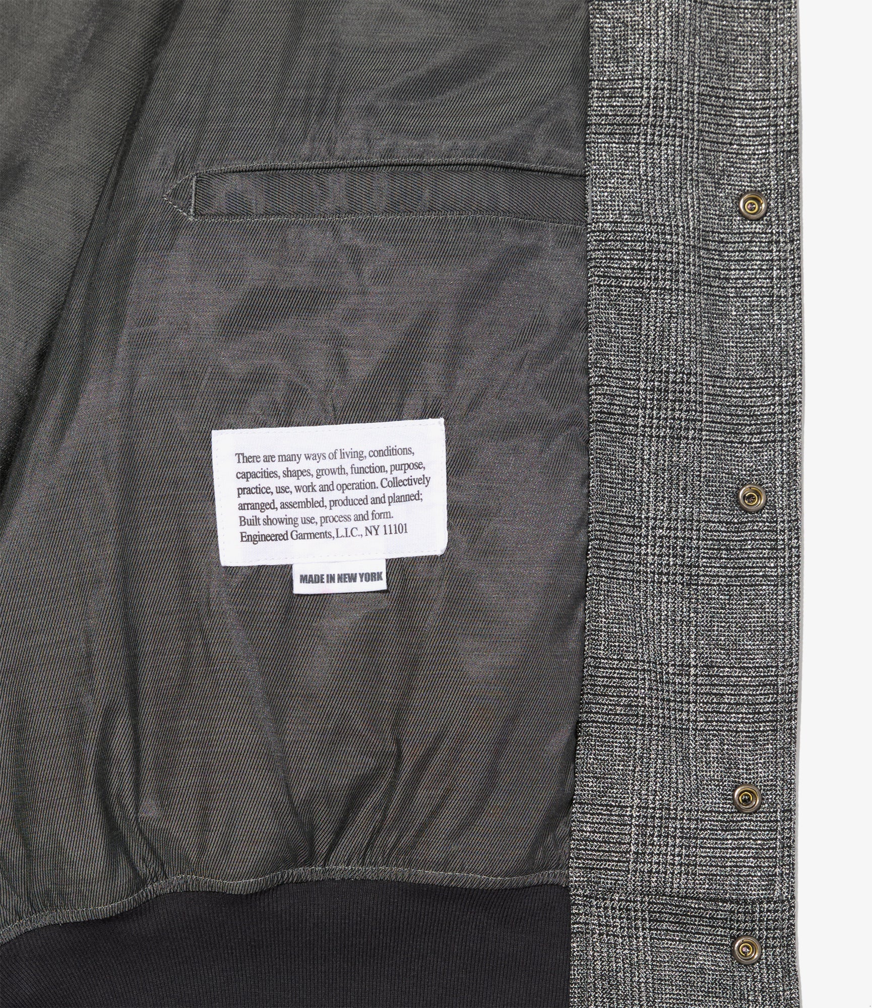 Engineered Garments Referee Jacket - Dk.Grey Polyester Lurex Glen Plaid - Image 4