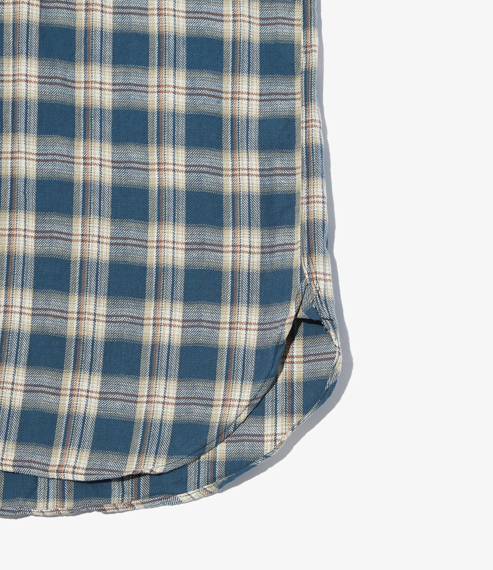 Engineered Garments Work Shirt - Navy Cotton Plaid Jacquard - Image 4