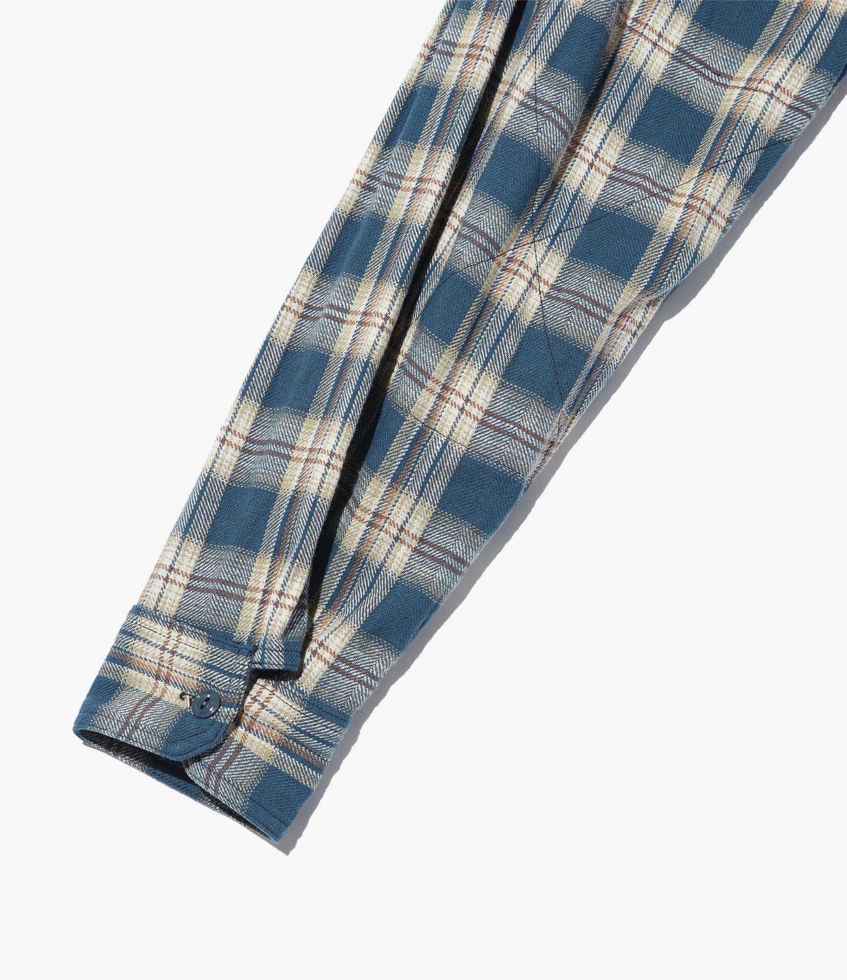 Engineered Garments Work Shirt - Navy Cotton Plaid Jacquard - Image 5