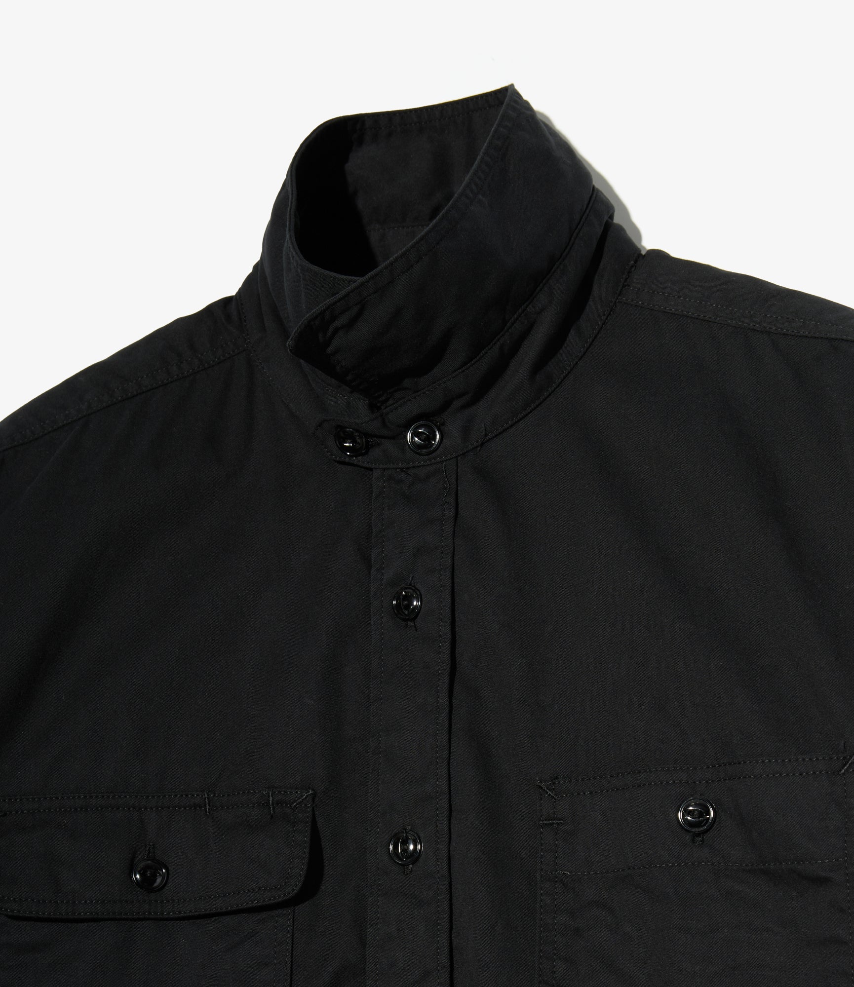 Engineered Garments Workaday Utility Shirt - Black Cotton Micro Sanded - Image 3