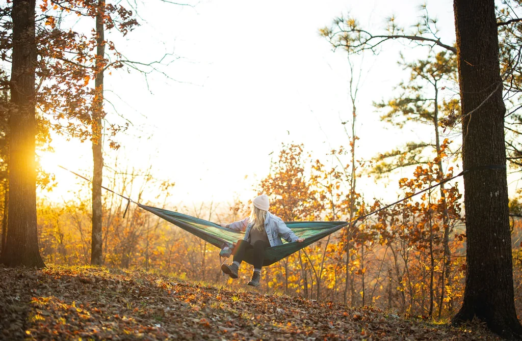 Eno DoubleNest Print Hammock - Boulder/Melon - Image 12
