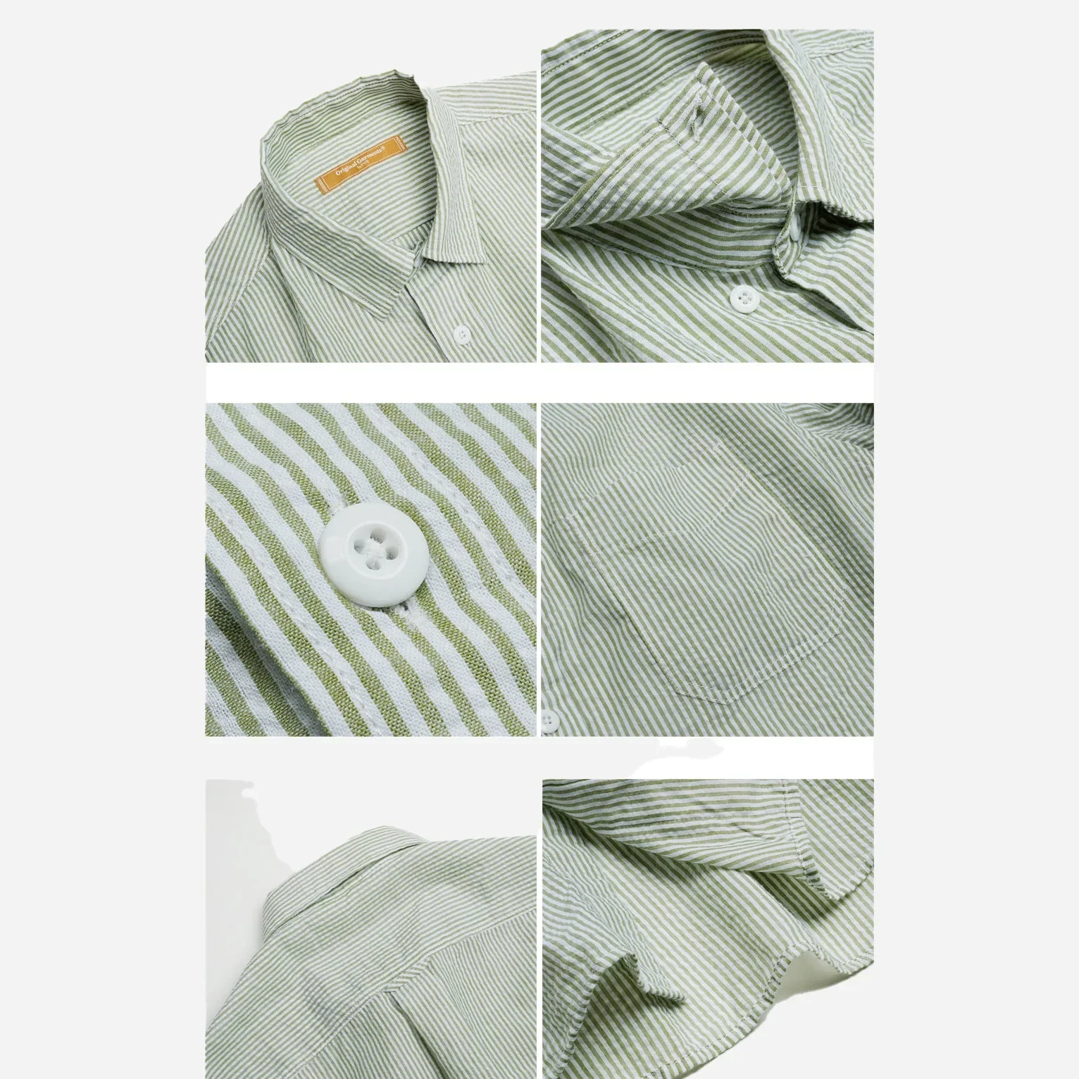 FrizmWorks OG Stripe Seersucker Shirt - Green SS26 - Image 2