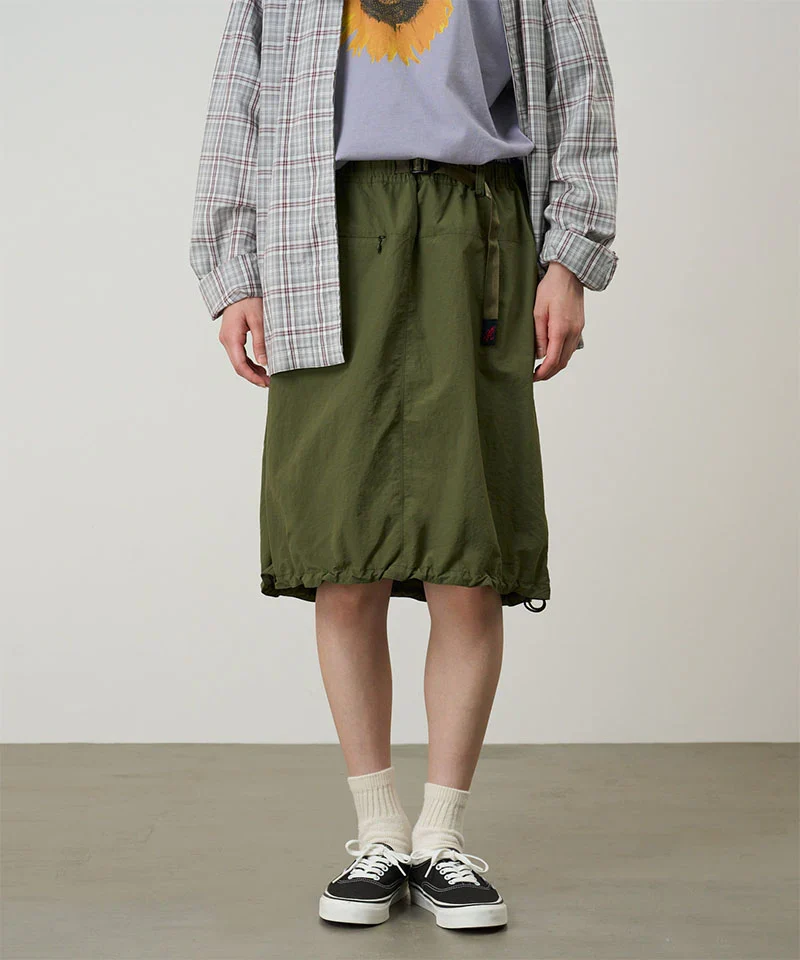 Gramicci Nylon Packable Midi Skirt - Olive - Image 4