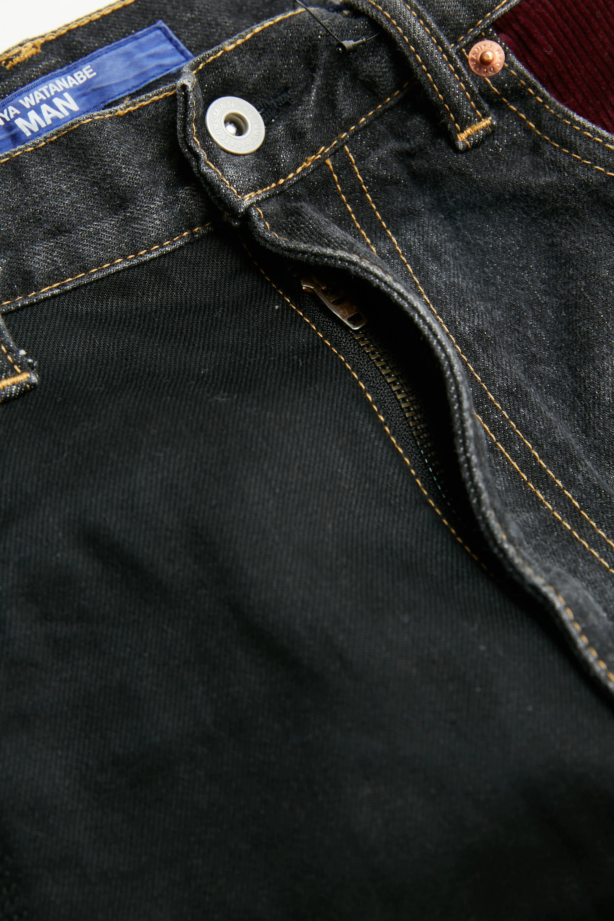 JUNYA WATANABE MAN cotton selvedge denim garment treated x multi fabrics mix Pants - Black X MIX - Image 7