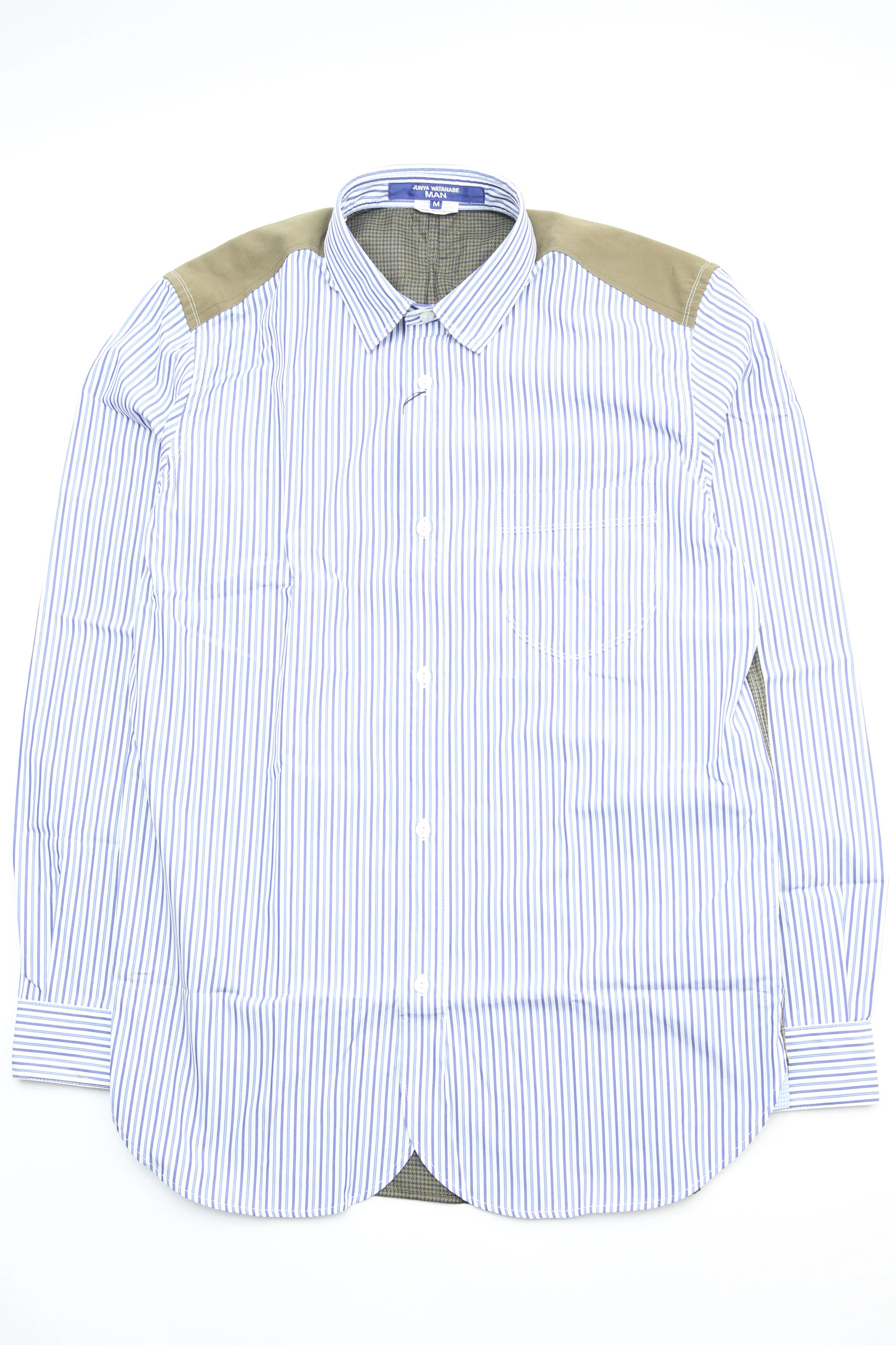 Junya Watanabe MAN Shirt - Blue Stripe / Olive Plaid
