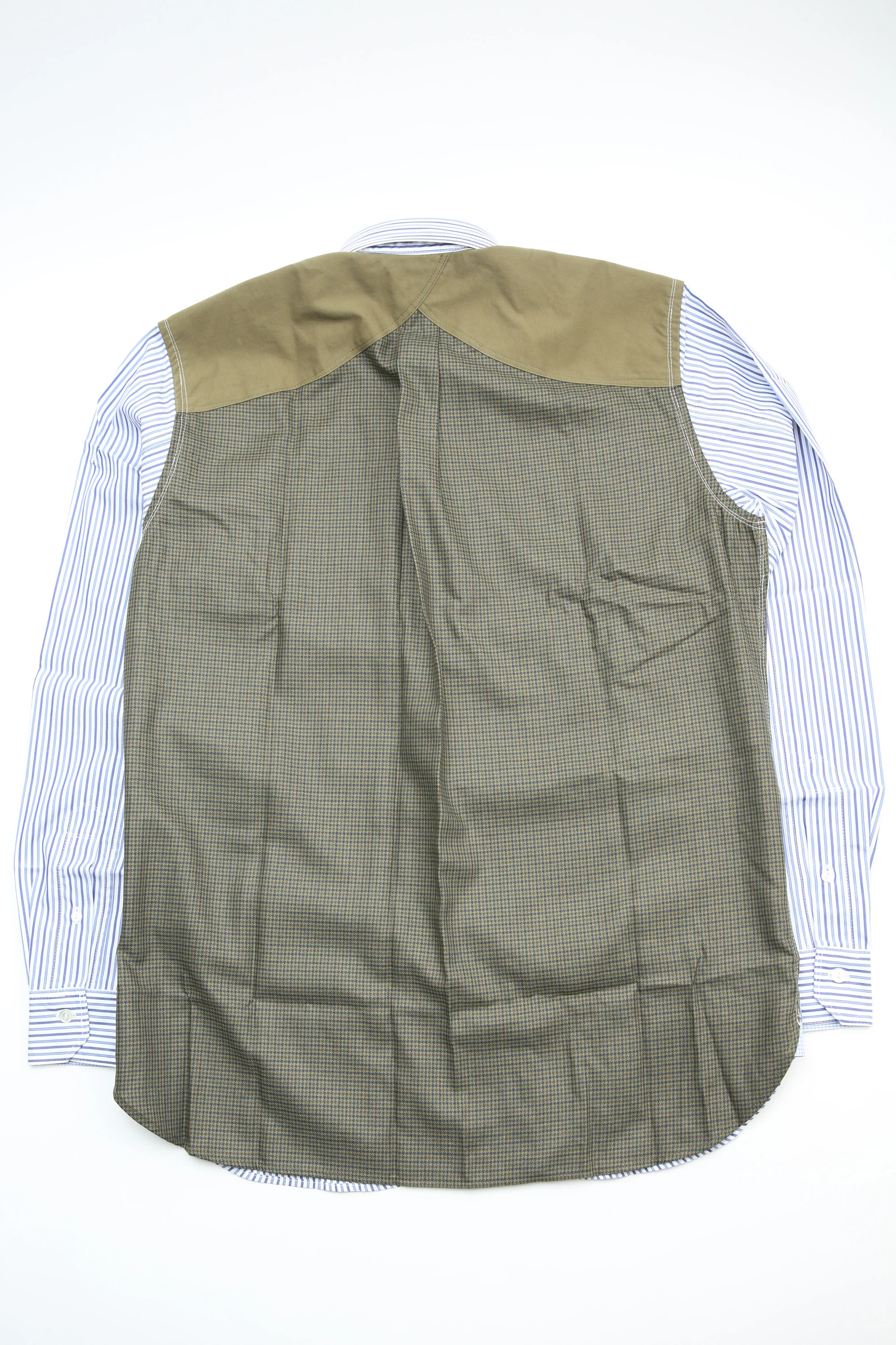 Junya Watanabe MAN Shirt - Blue Stripe / Olive Plaid - Image 6