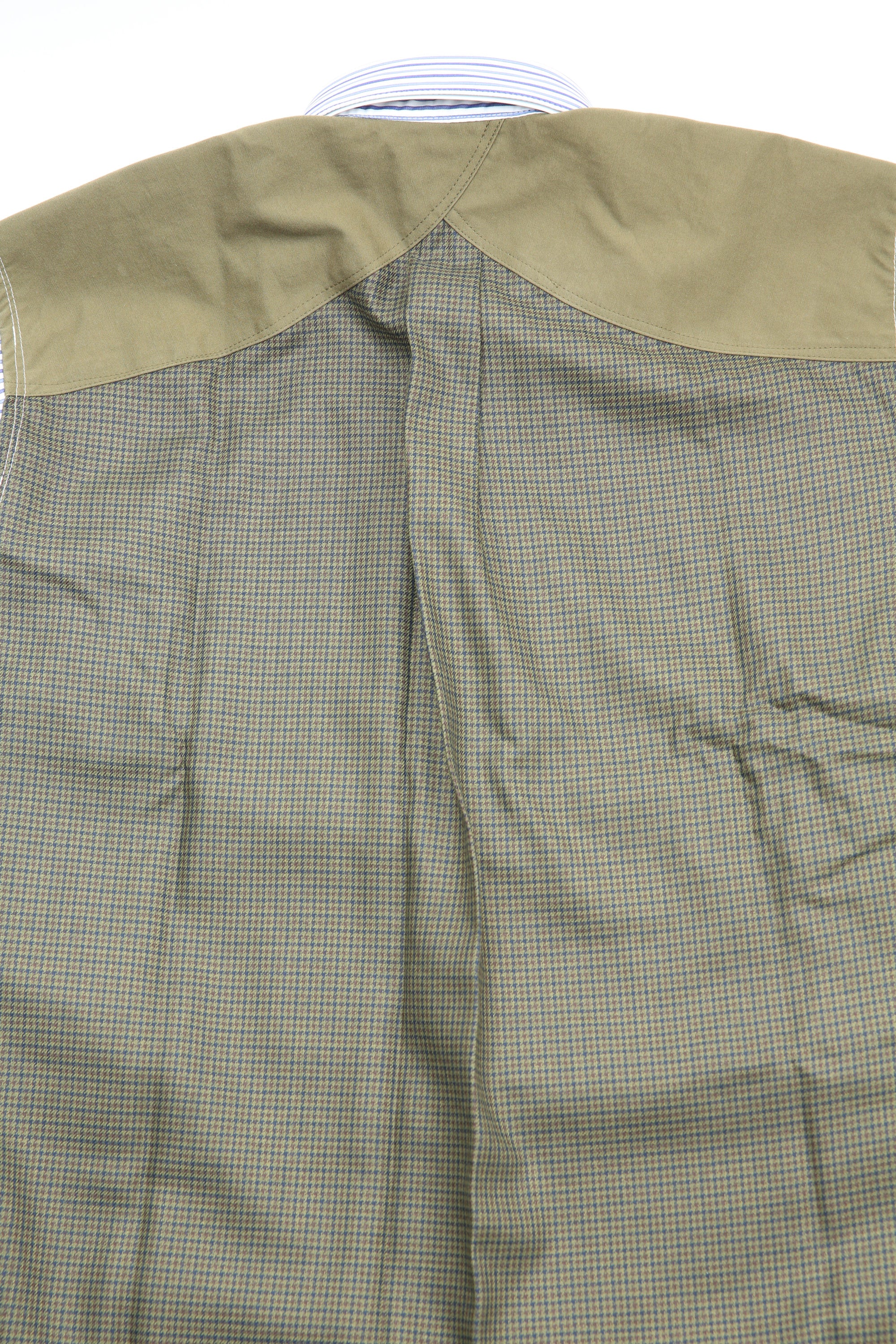 Junya Watanabe MAN Shirt - Blue Stripe / Olive Plaid - Image 7