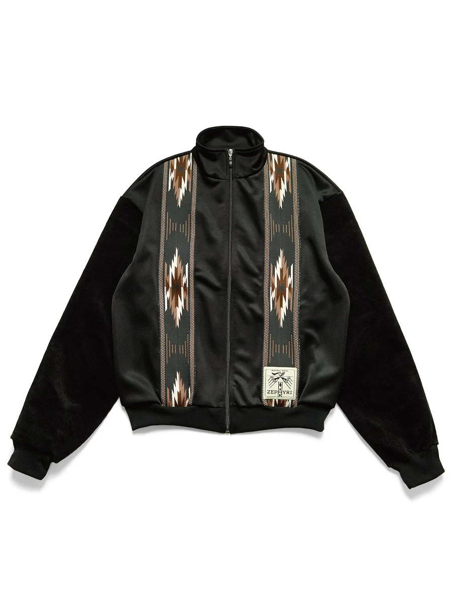 Kapital Smooth Jersey KOCHI & ZEPHYR Track JKT - Black - Image 2
